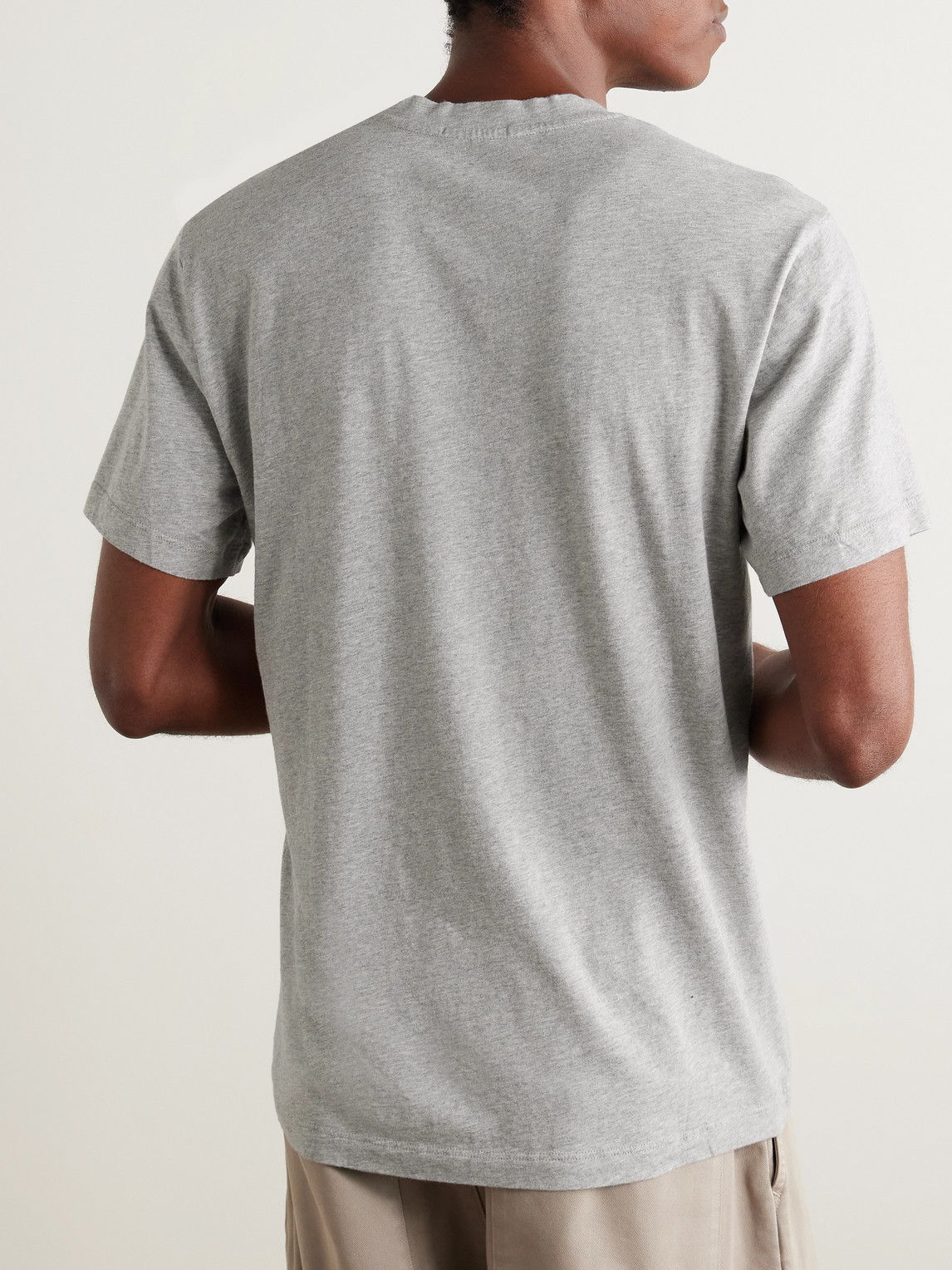 Shop James Perse Mélange Combed Cotton-jersey T-shirt In Gray