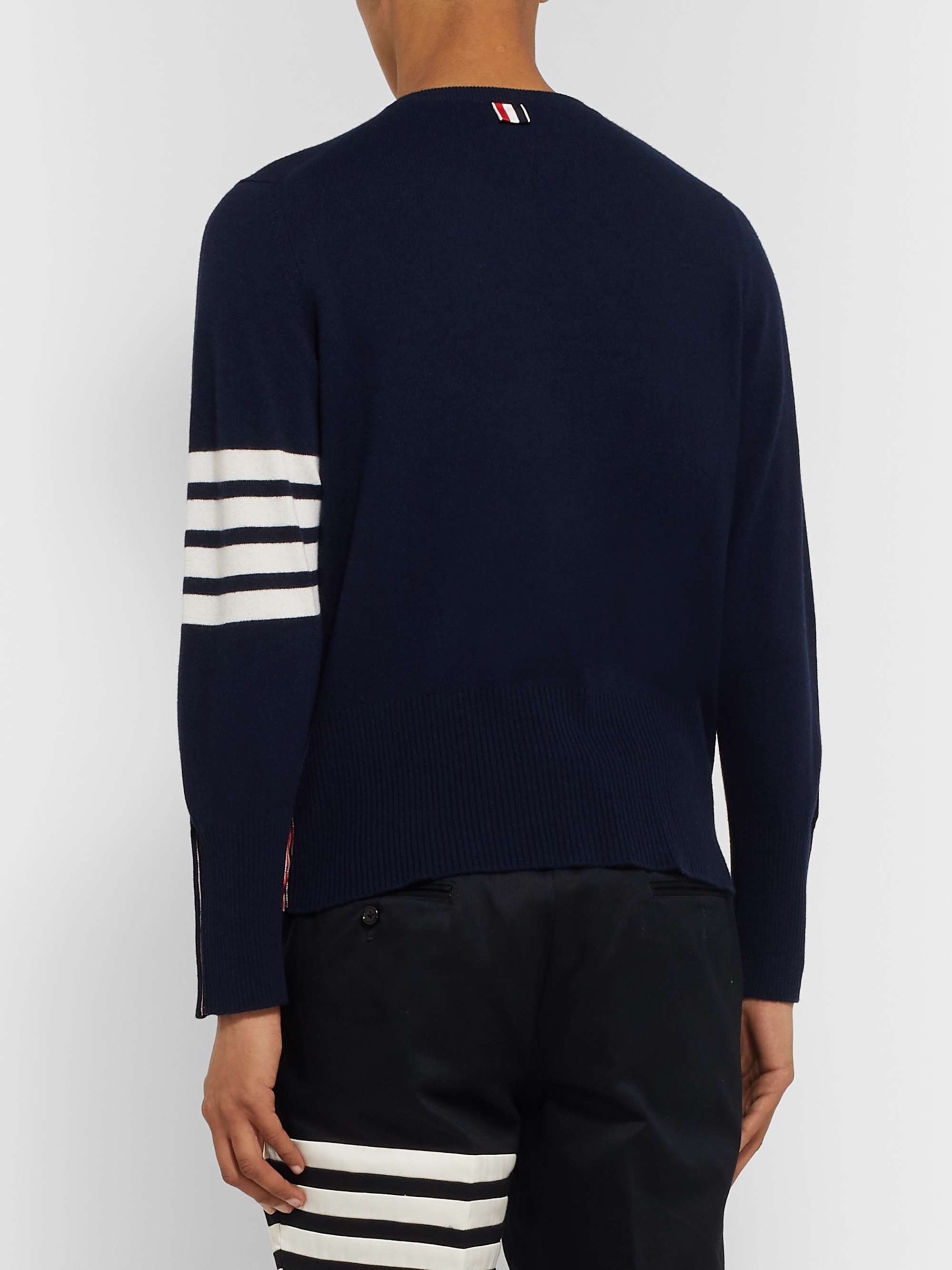 THOM BROWNE Slim-Fit Striped Cashmere Sweater