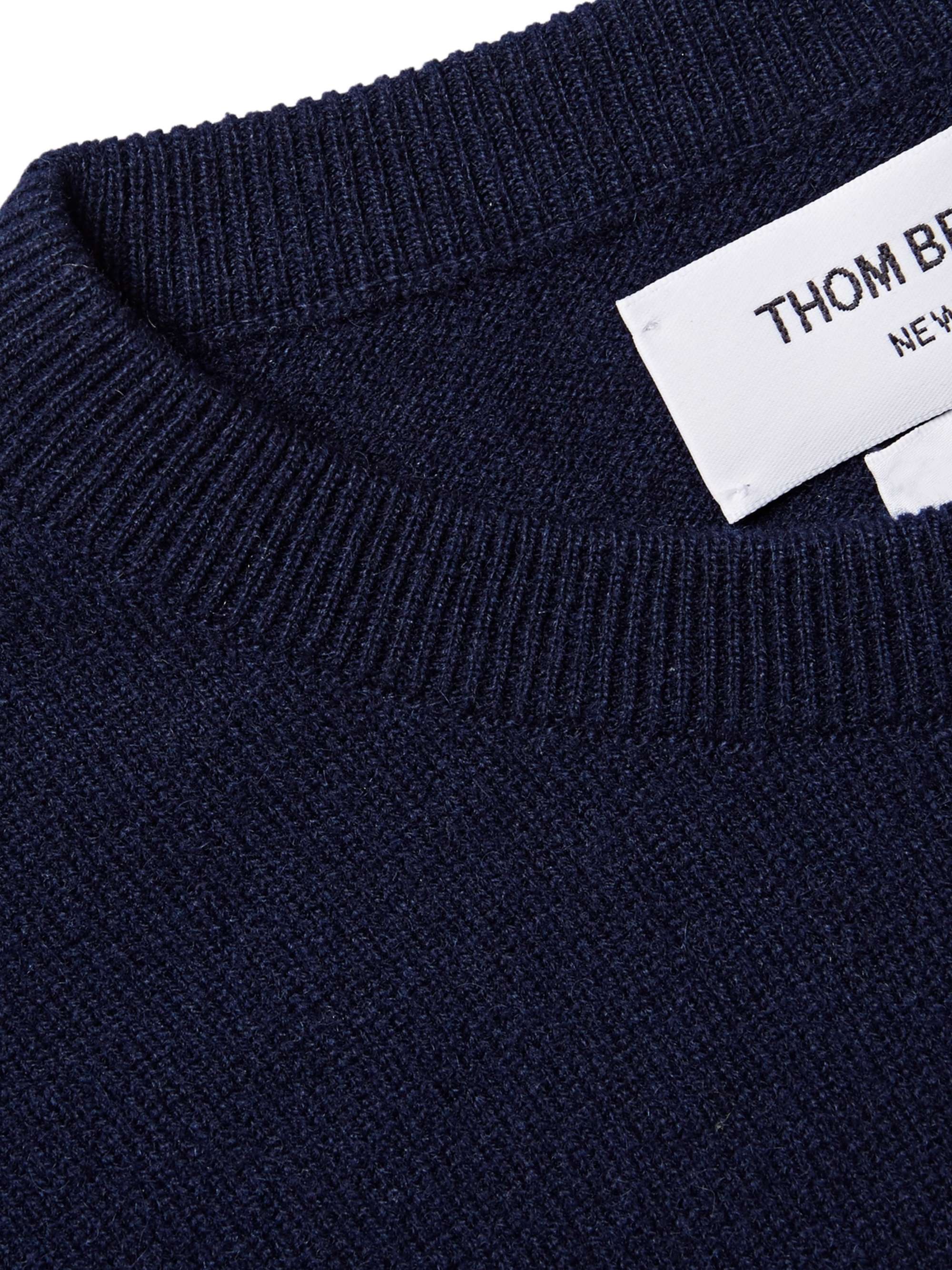 THOM BROWNE Slim-Fit Striped Cashmere Sweater
