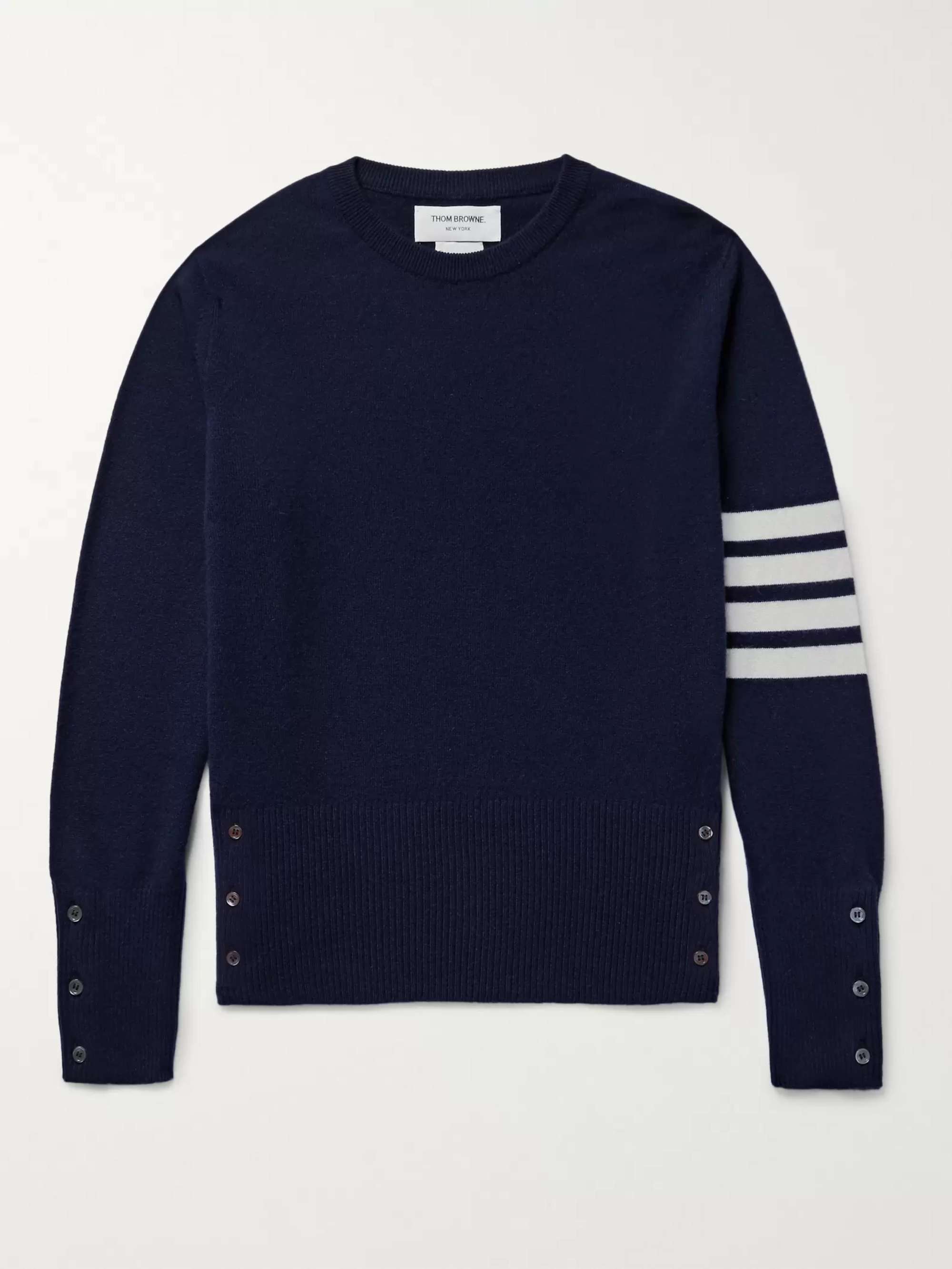 THOM BROWNE Slim-Fit Striped Cashmere Sweater