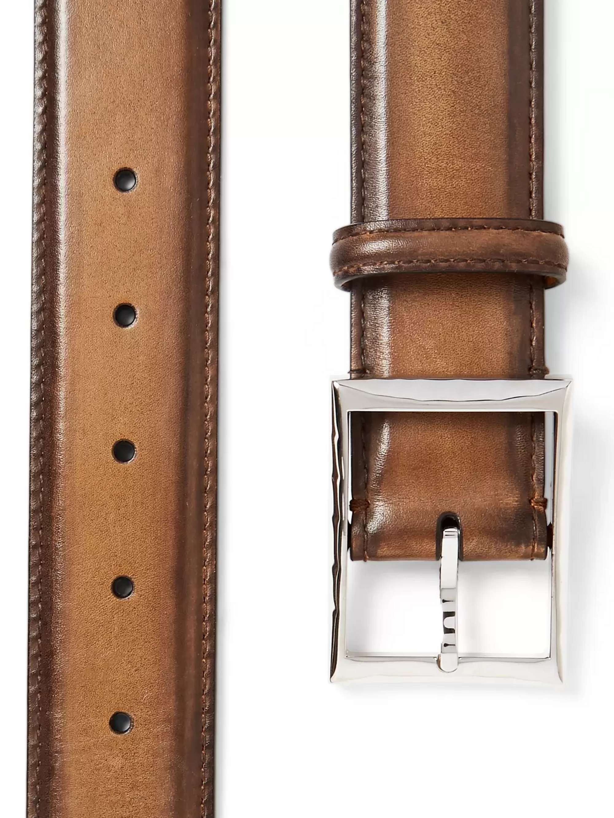 BERLUTI 3.5cm Brown Classic Leather Belt