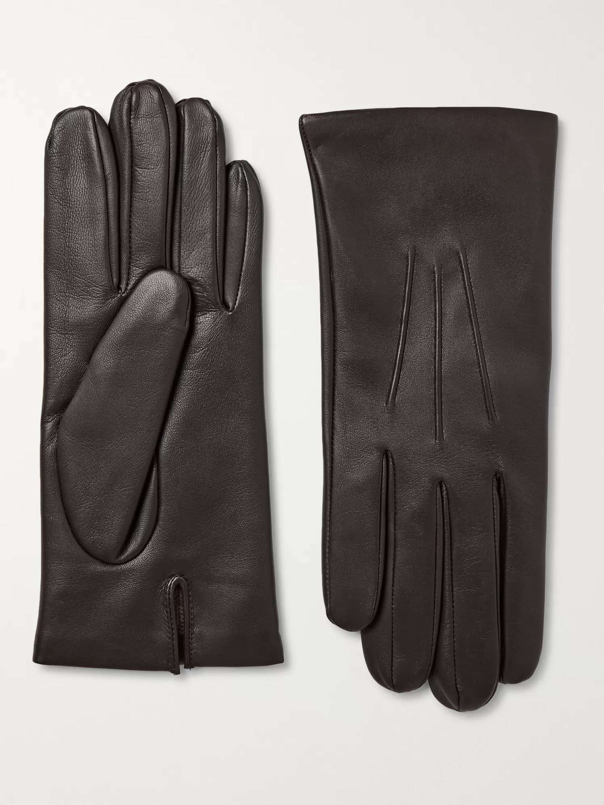 DENTS Bath Cashmere-Lined Leather Gloves