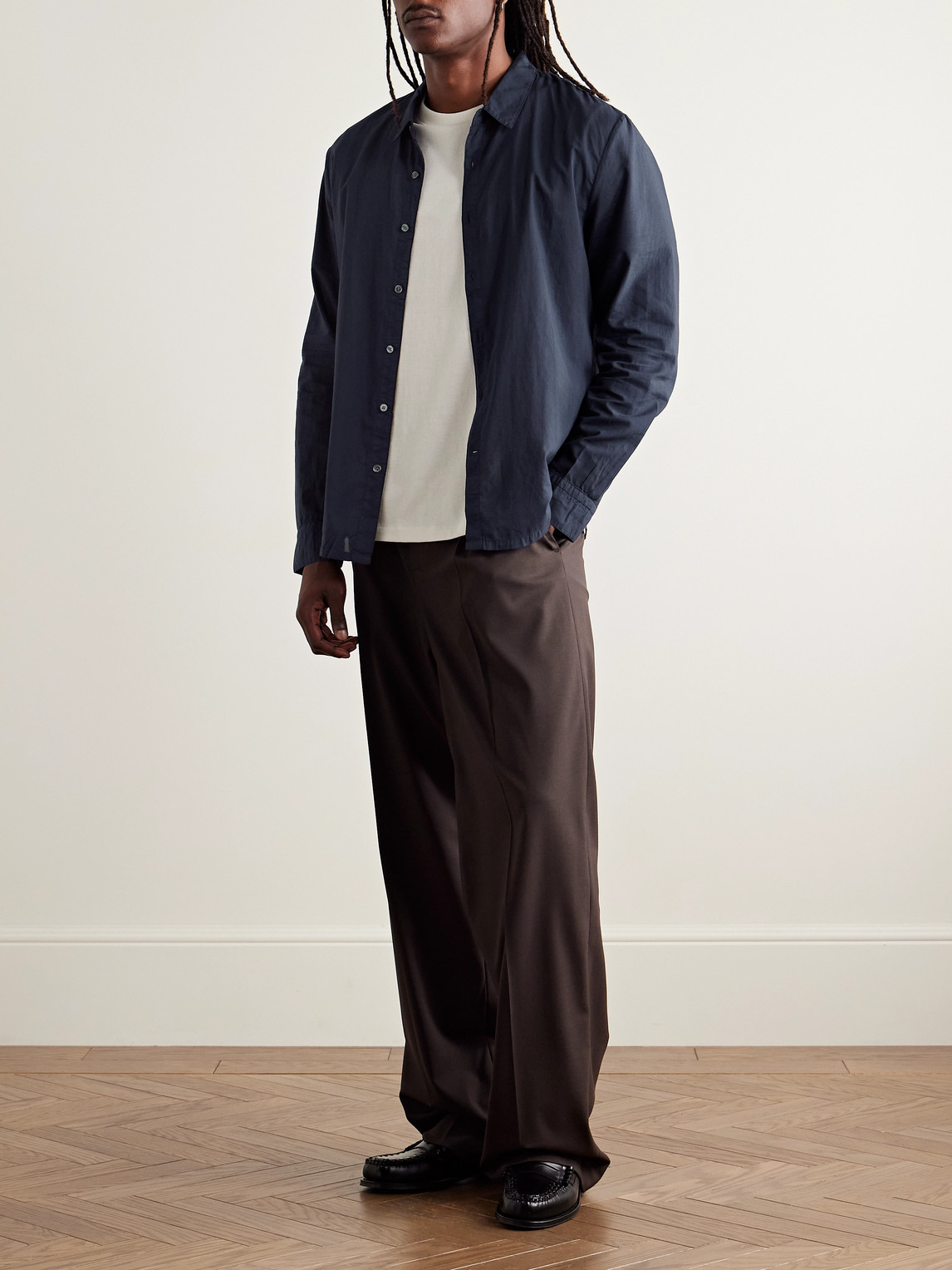 James Perse Cotton-poplin Shirt In Blue