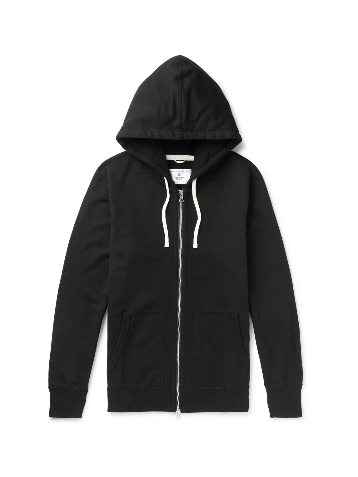 Reigning Champ Cotton-jersey Zip-through Hooded Sweatshirt In Black