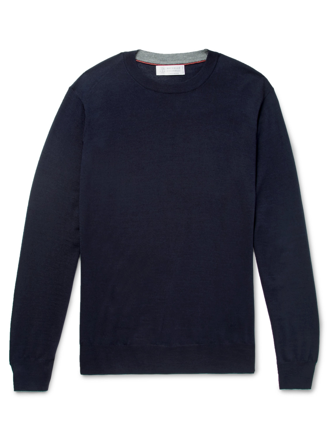 Brunello Cucinelli Wool & Cashmere Crewneck Sweater In Blue