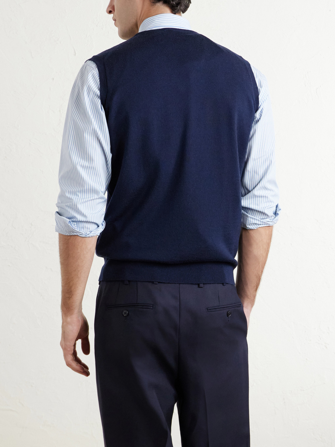  John Smedley - Hadfield Slim-fit Merino Wool Sweater Vest - Men - Blue - S 
