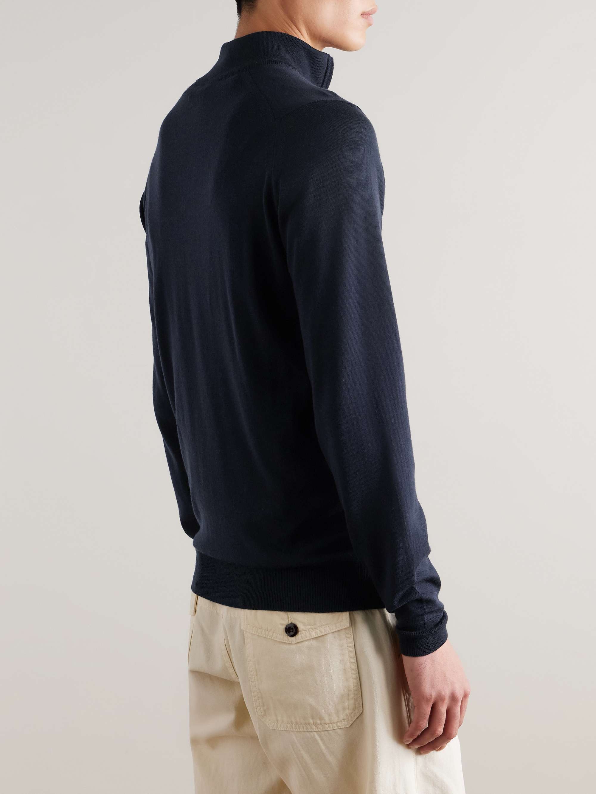 JOHN SMEDLEY Tapton Slim-Fit Merino Wool Half-Zip Sweater for Men | MR ...