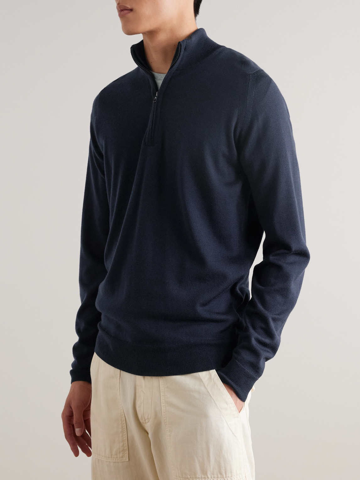 Tapton Slim-Fit Merino Wool Half-Zip Sweater
