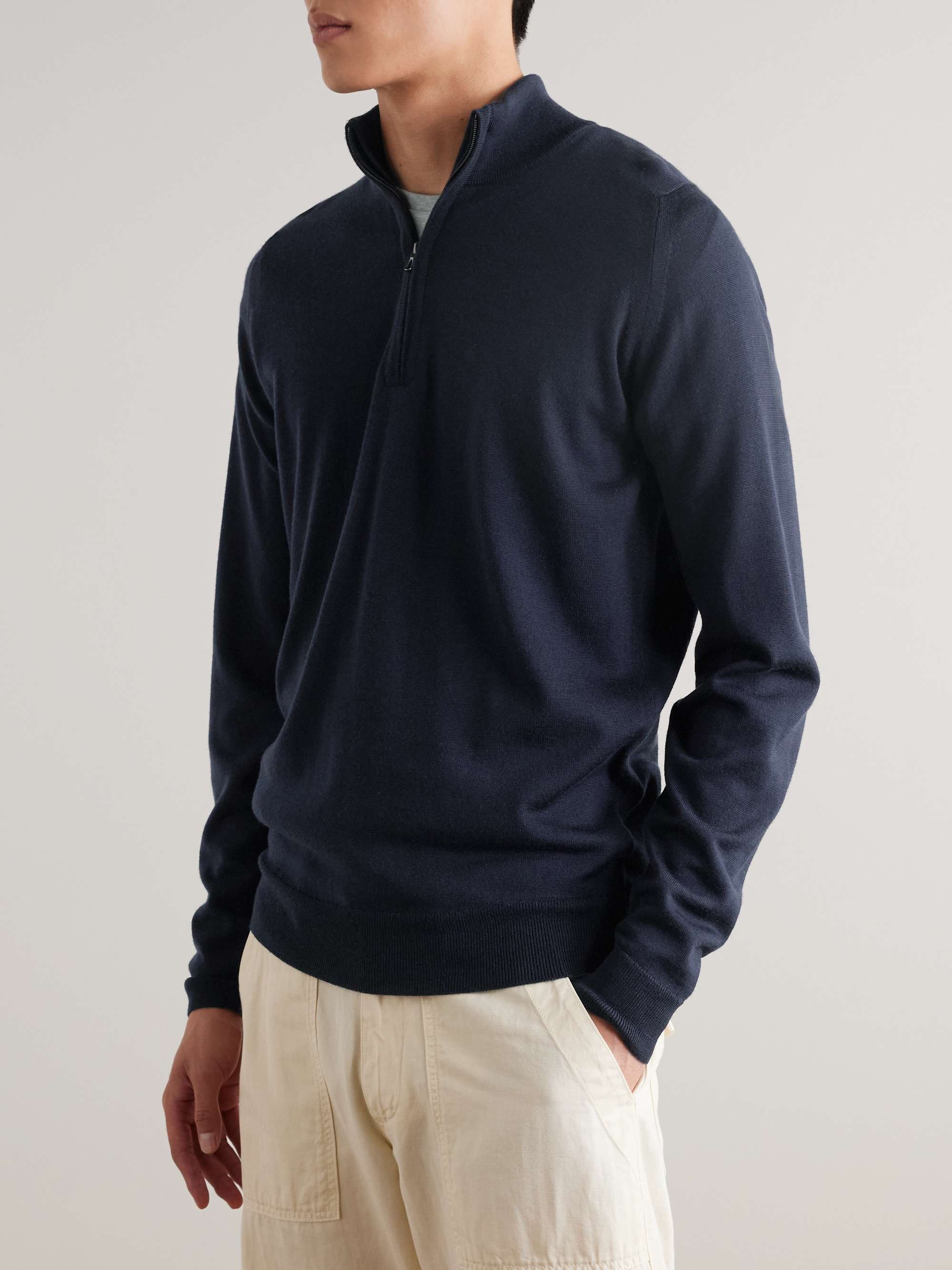 JOHN SMEDLEY メリノウール スリムフィット ハーフジップ セーター