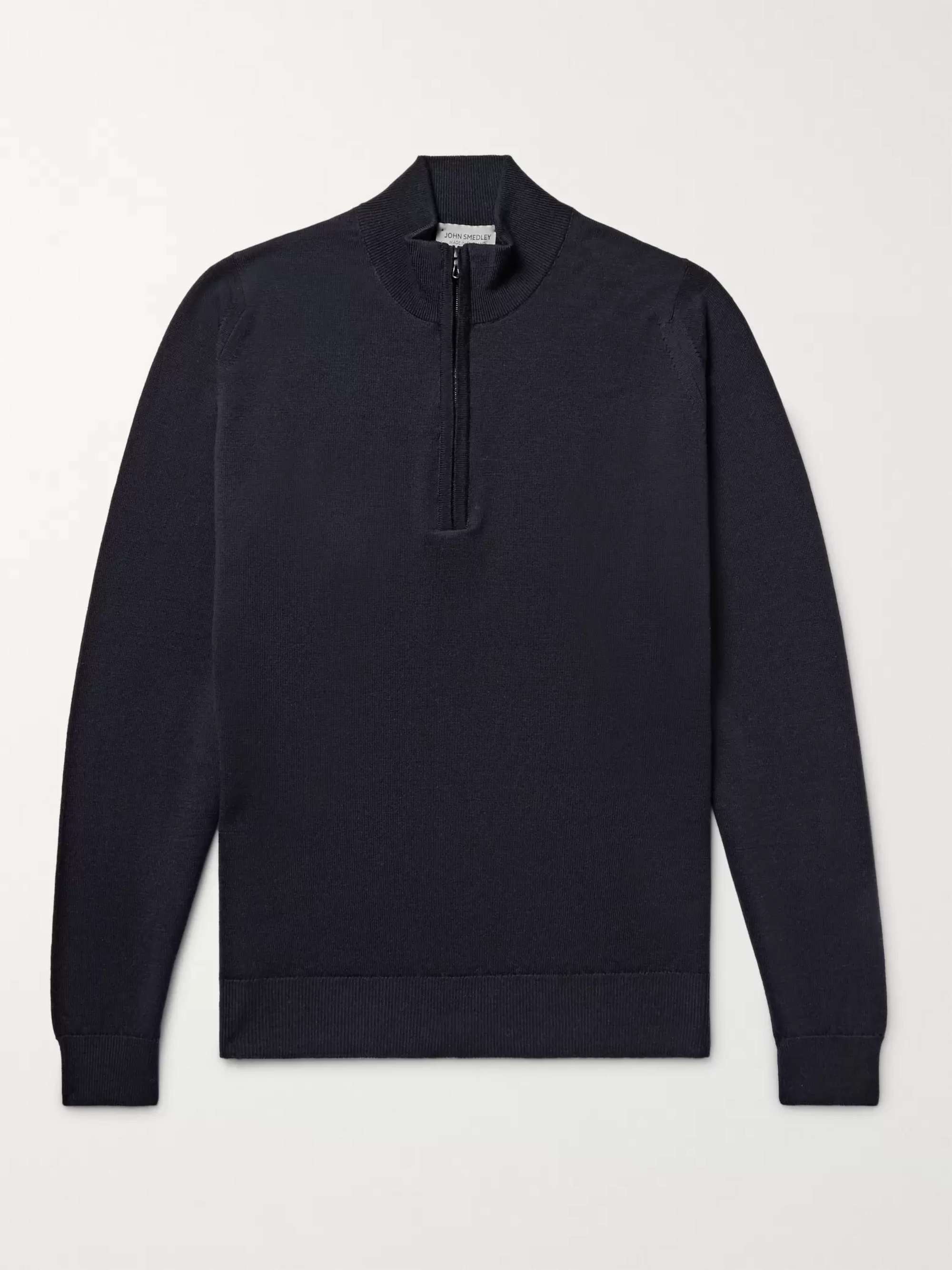 JOHN SMEDLEY Tapton Slim-Fit Merino Wool Half-Zip Sweater for Men | MR ...