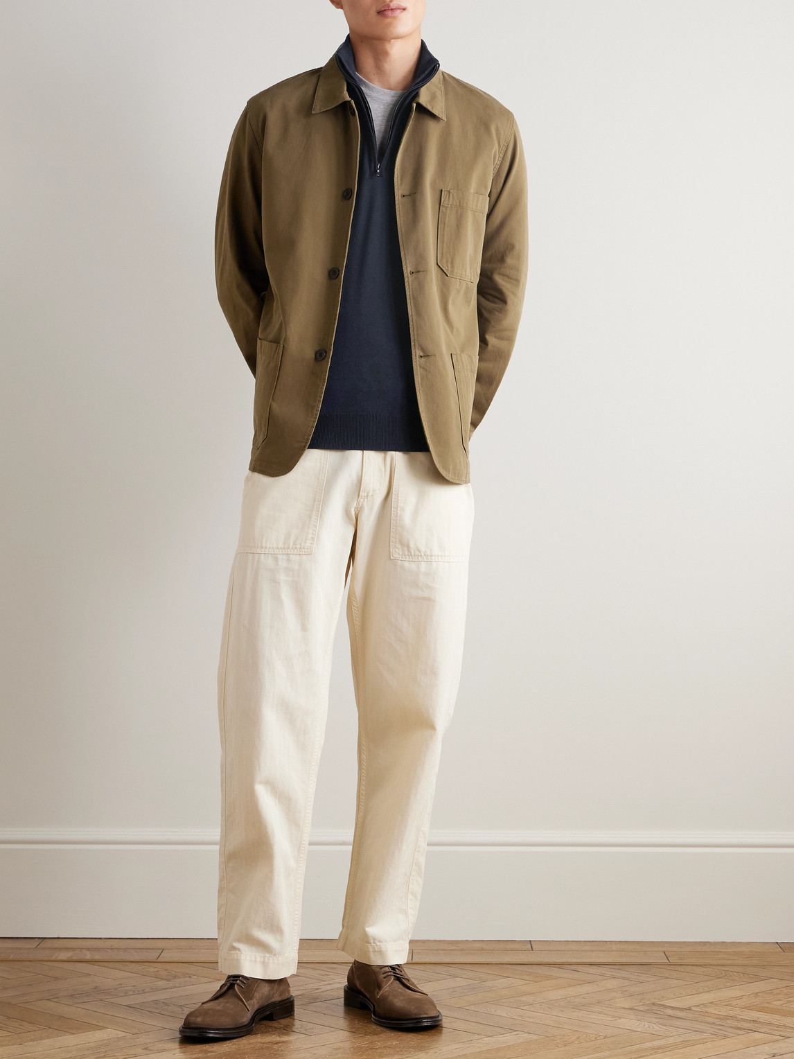 John Smedley Tapton Slim-fit Merino Wool Half-zip Sweater In Blue