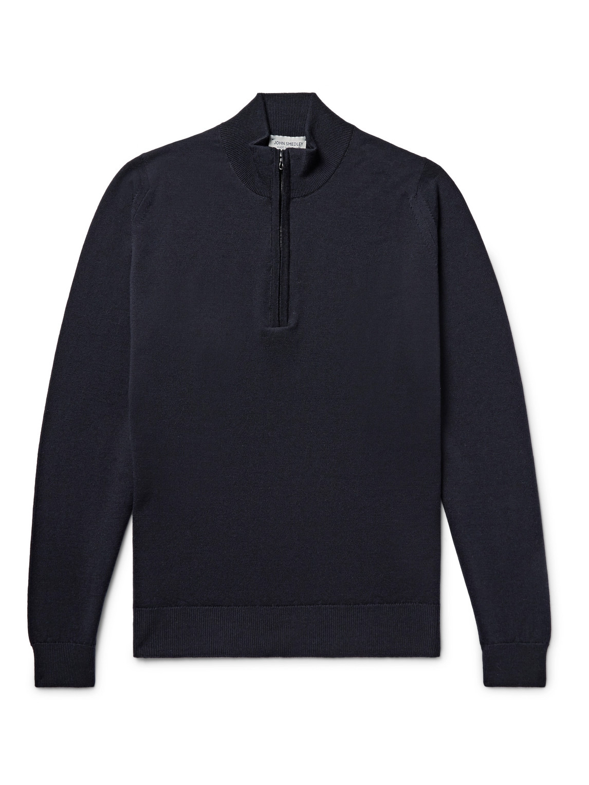 John Smedley Tapton Slim-fit Merino Wool Half-zip Sweater In Blue