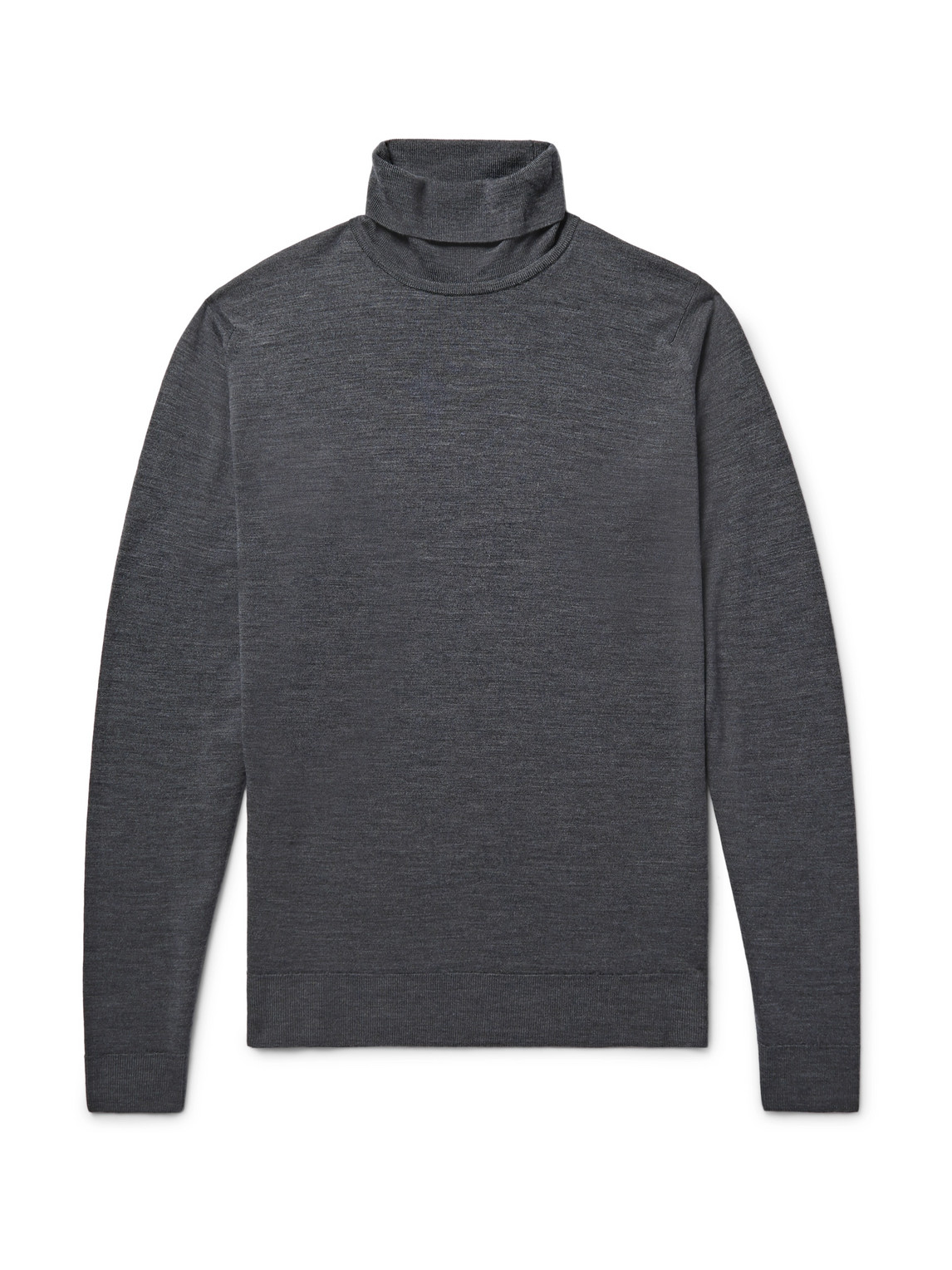 John Smedley Cherwell Slim-fit Merino Wool Rollneck Sweater In Gray