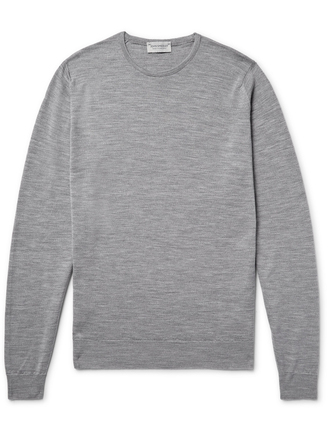 Shop John Smedley Lundy Slim-fit Mélange Merino Wool Sweater In Gray