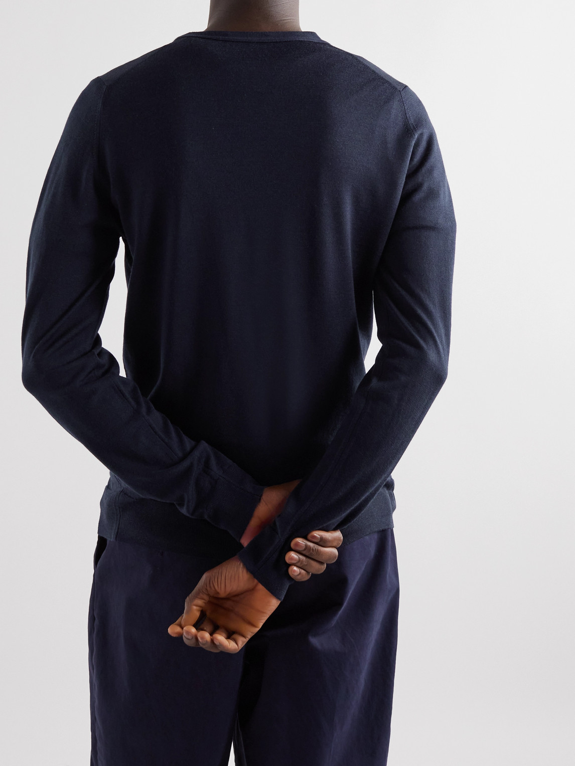 Shop John Smedley Petworth Merino Wool Cardigan In Blue