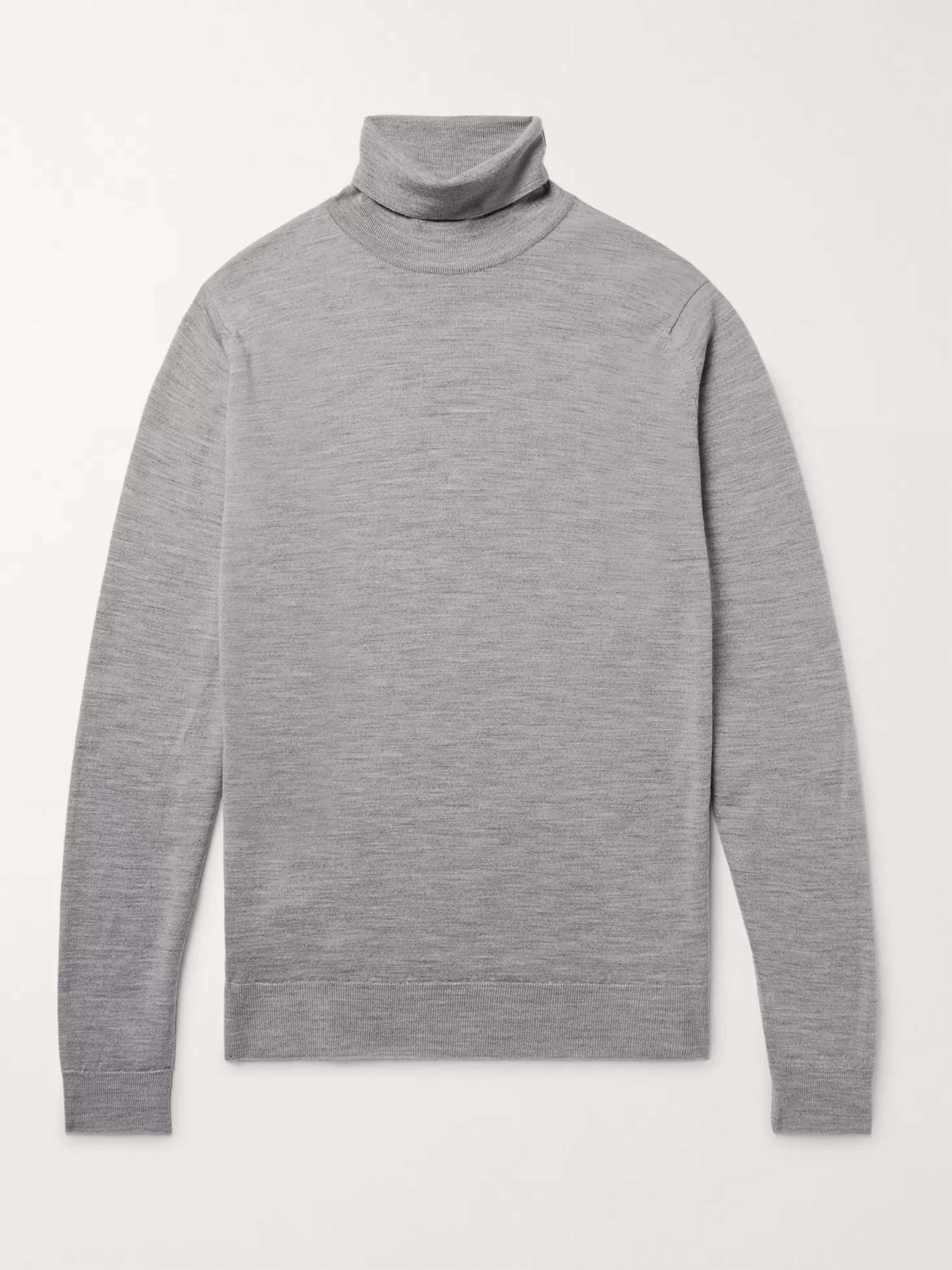 JOHN SMEDLEY Cherwell Mélange Merino Wool Rollneck Sweater for Men | MR ...