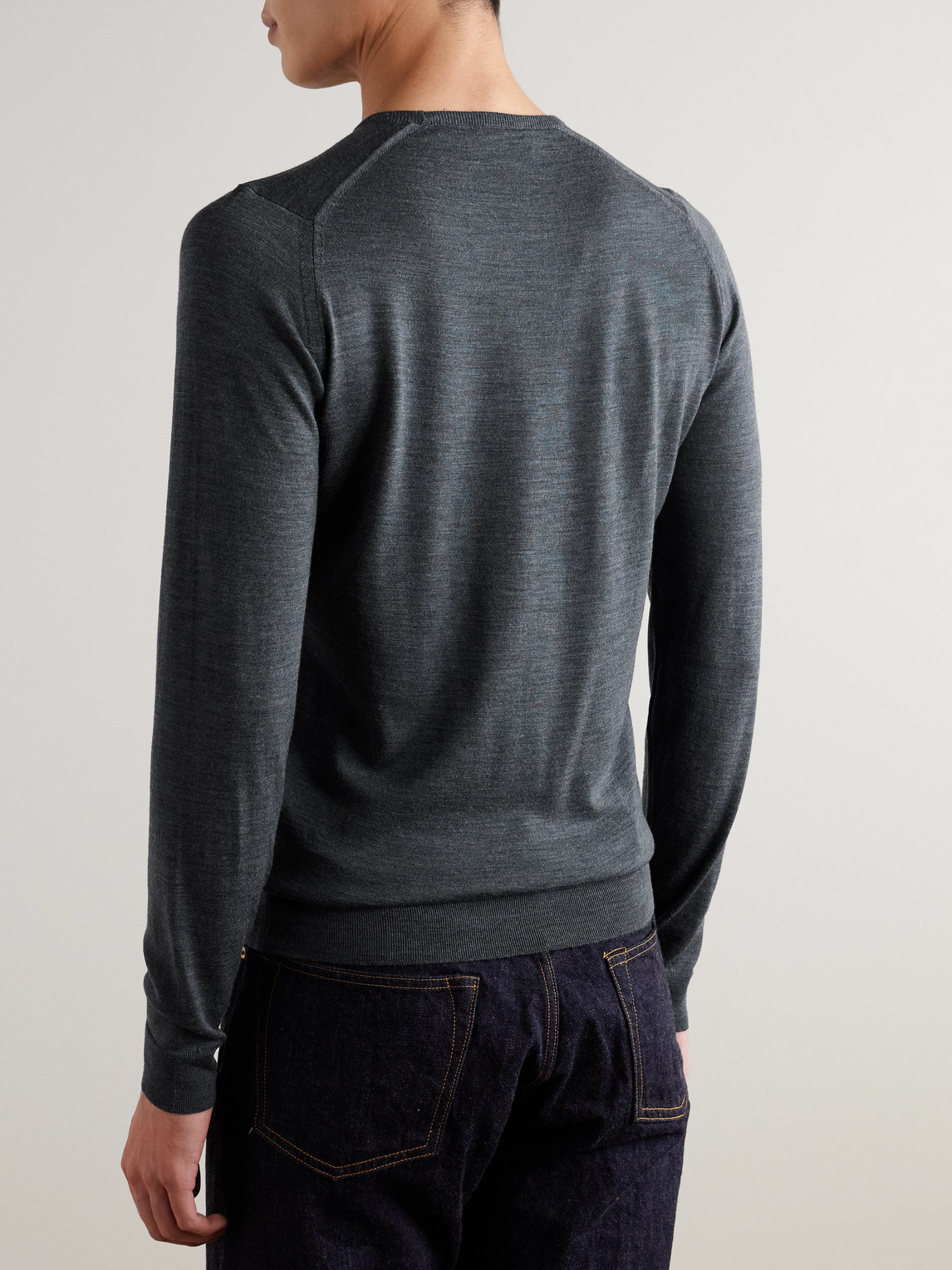 John Smedley Cherwell Merino Wool Turtleneck Sweater In Gray