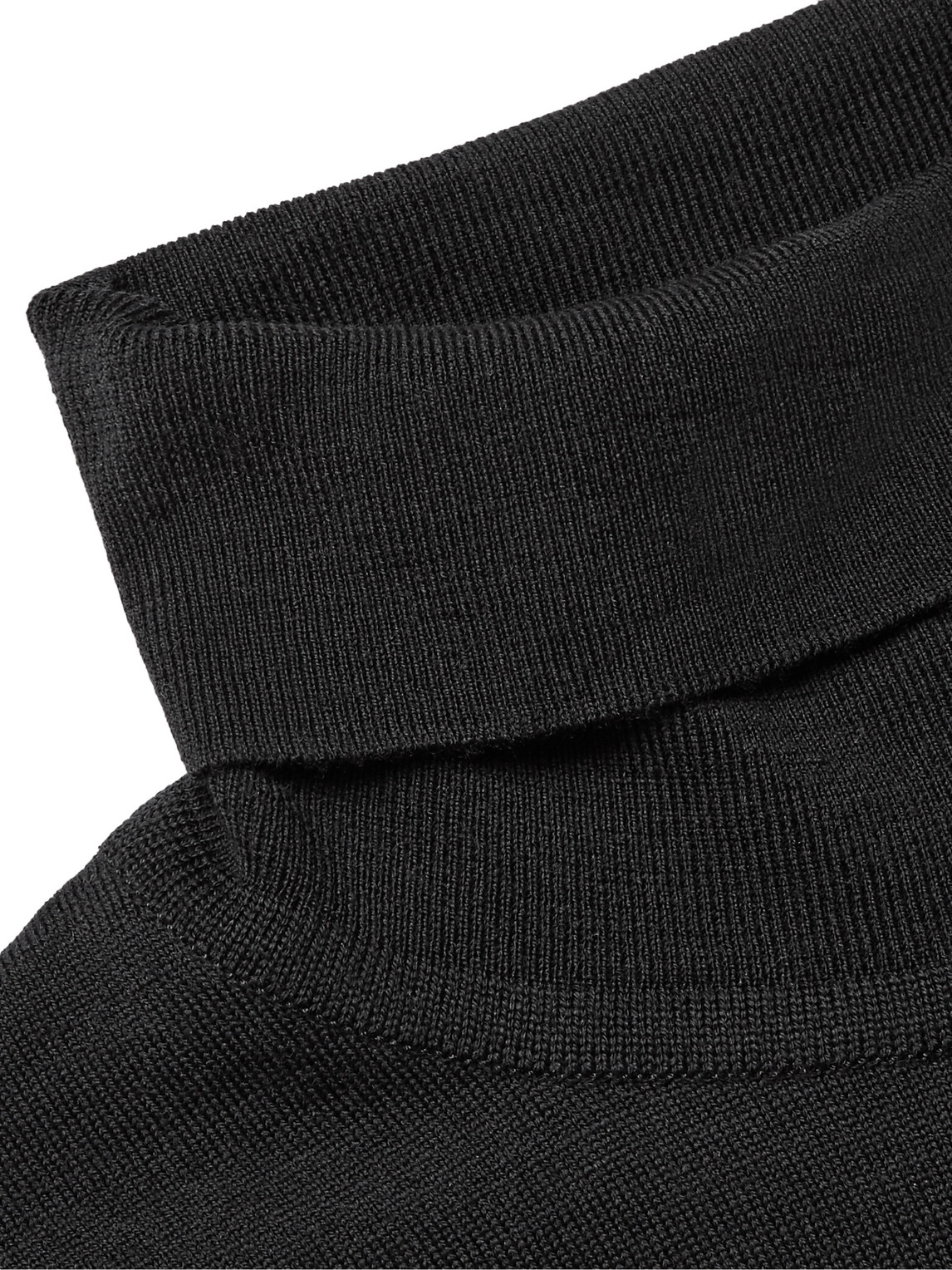 Shop John Smedley Cherwell Merino Wool Rollneck Sweater In Black