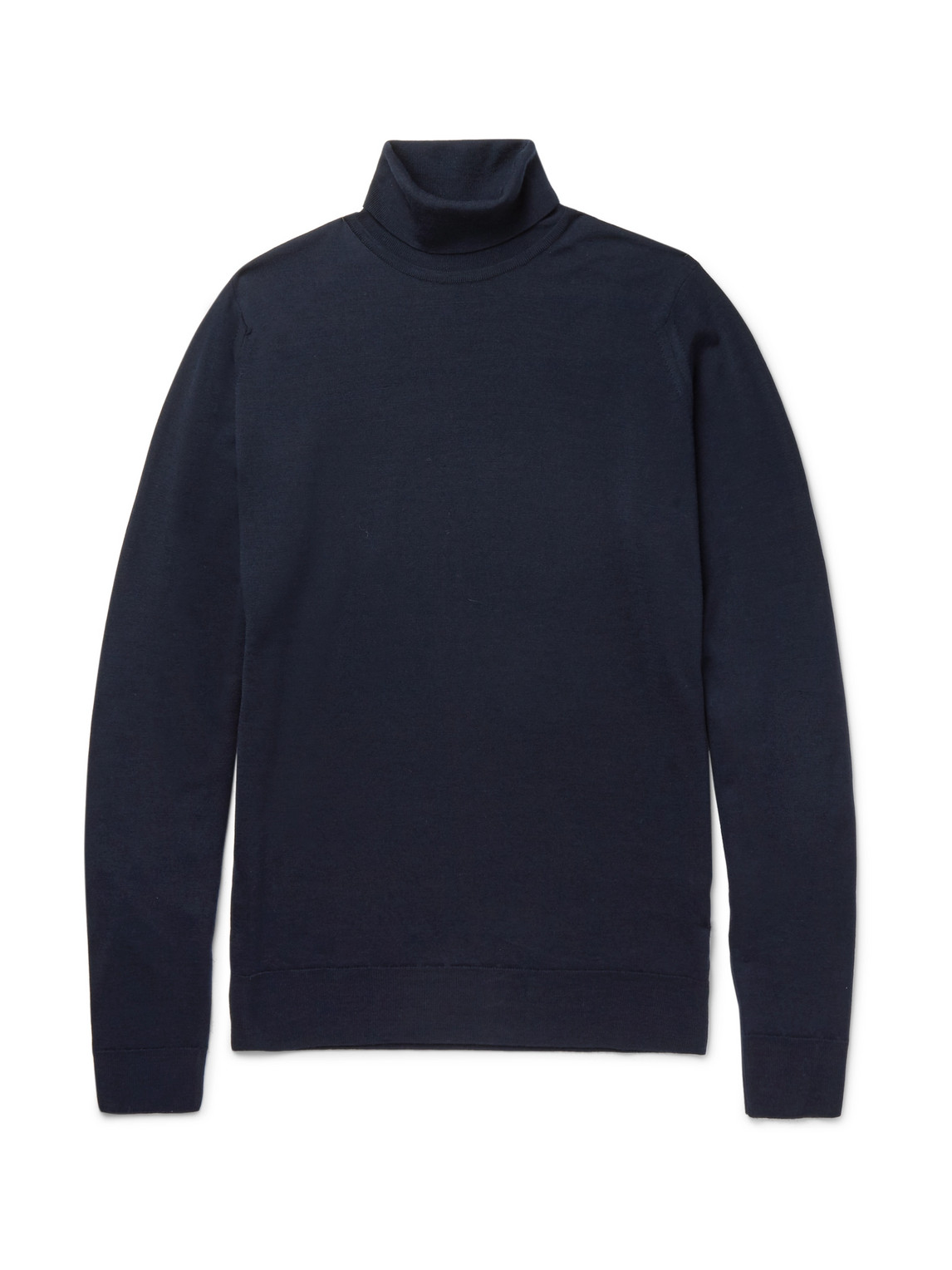Shop John Smedley Cherwell Merino Wool Rollneck Sweater In Blue
