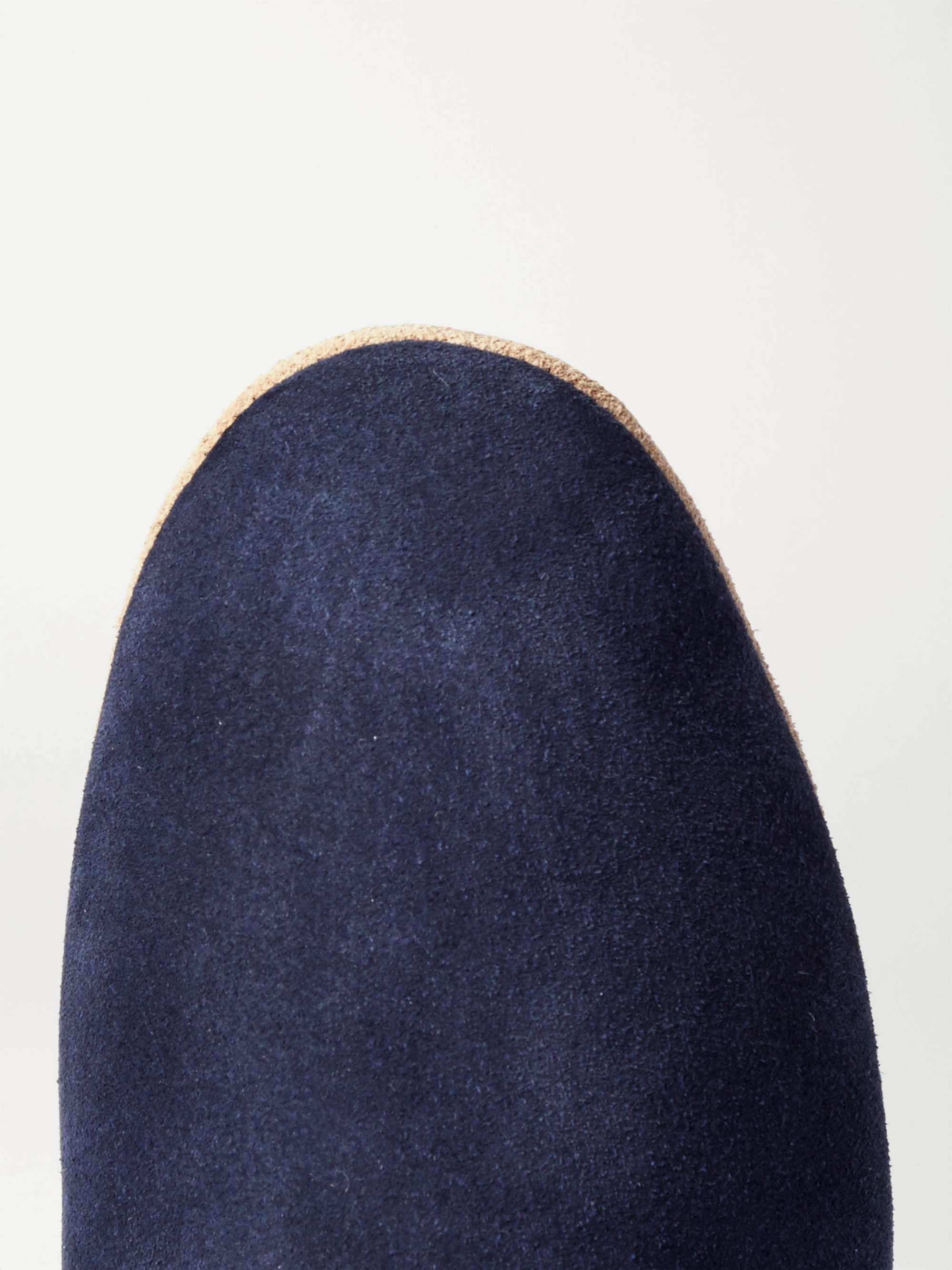 DEREK ROSE Crawford Shearling-Lined Suede Slippers