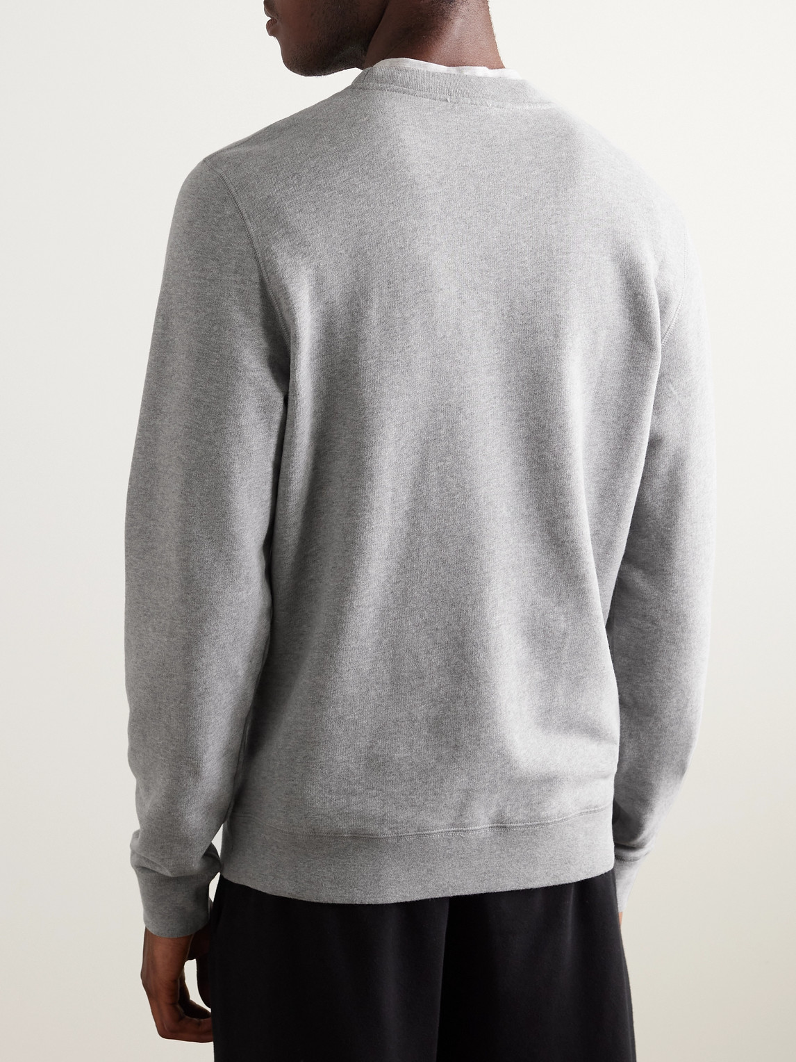 Shop Sunspel Brushed Loopback Cotton-jersey Sweatshirt In Gray