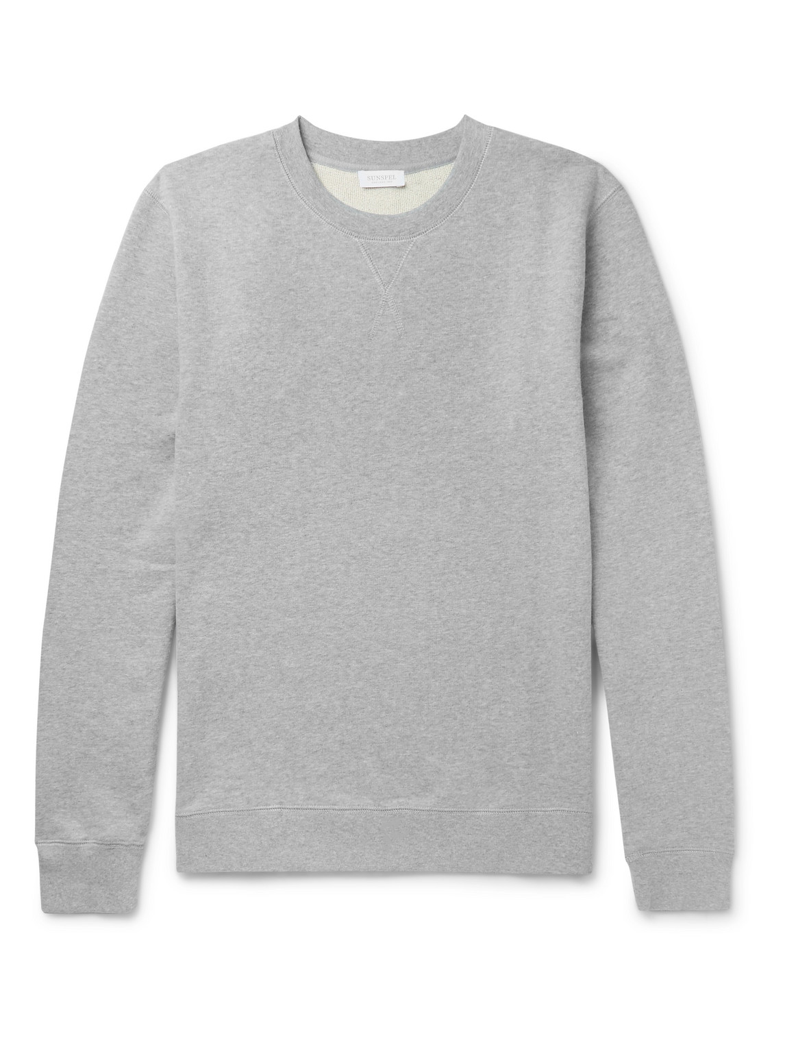 Sunspel Brushed Loopback Cotton-jersey Sweatshirt In Gray