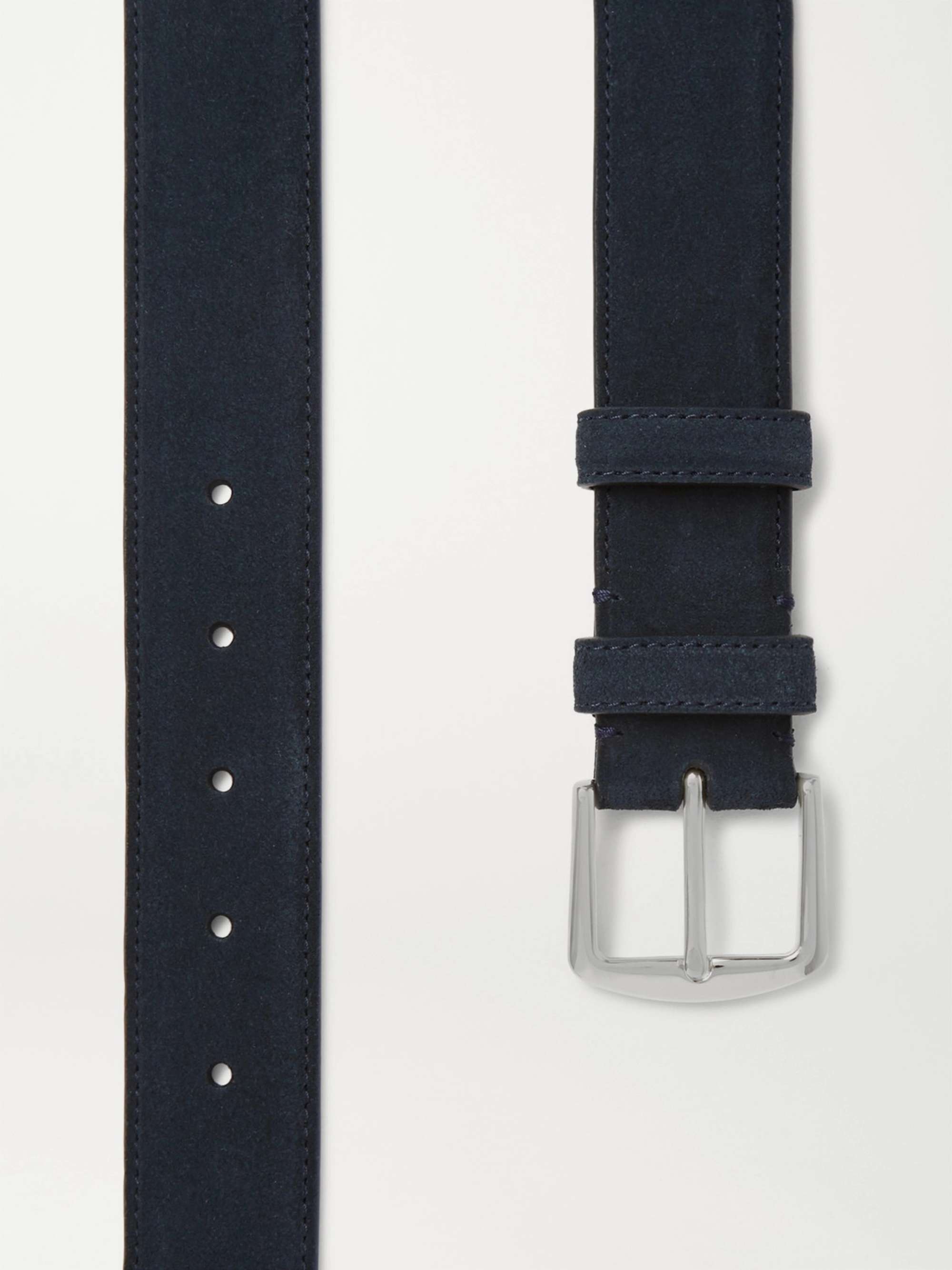 LORO PIANA حزام من جلد السويد بعرض 3.5 سم