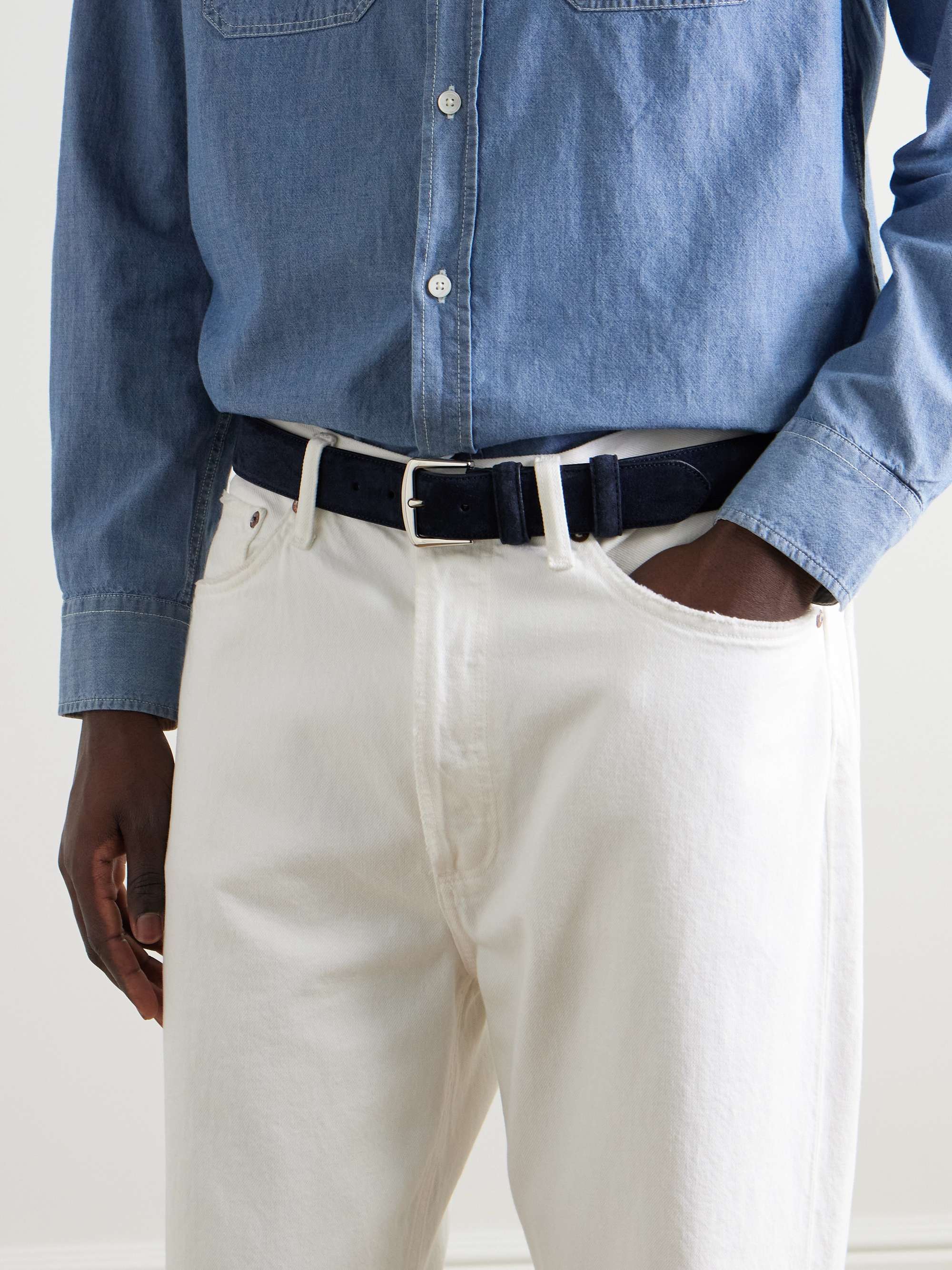 LORO PIANA 3.5cm Suede Belt