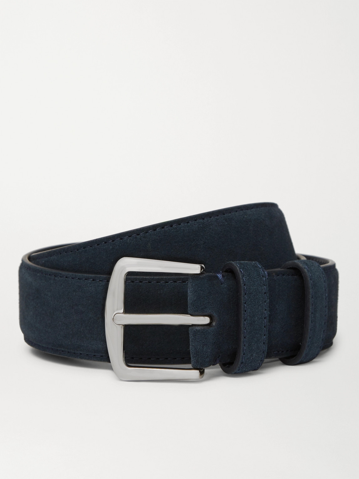 Shop Loro Piana 3.5cm Midnight-blue Suede Belt