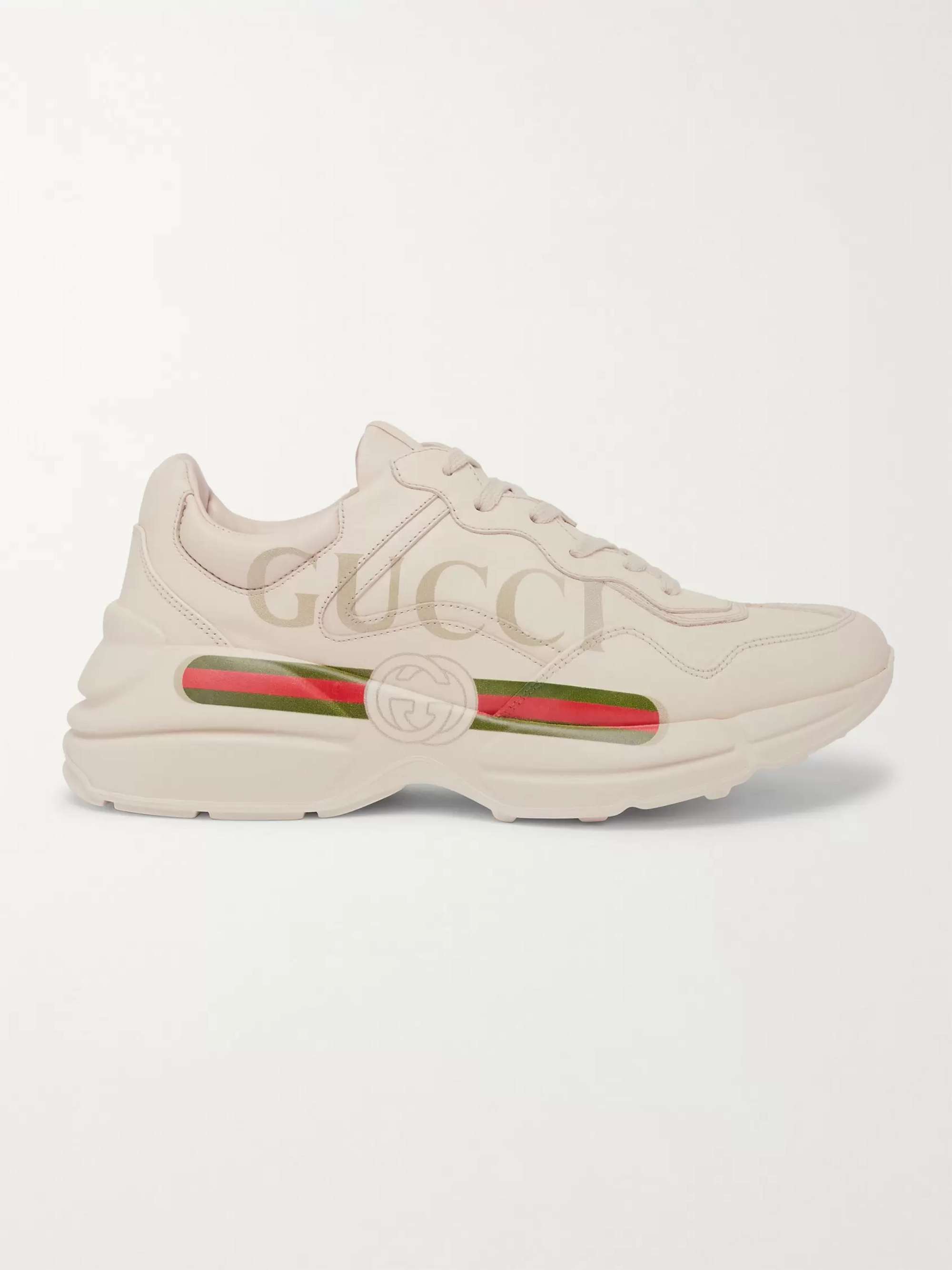 GUCCI Rhyton Logo-Print Leather Sneakers