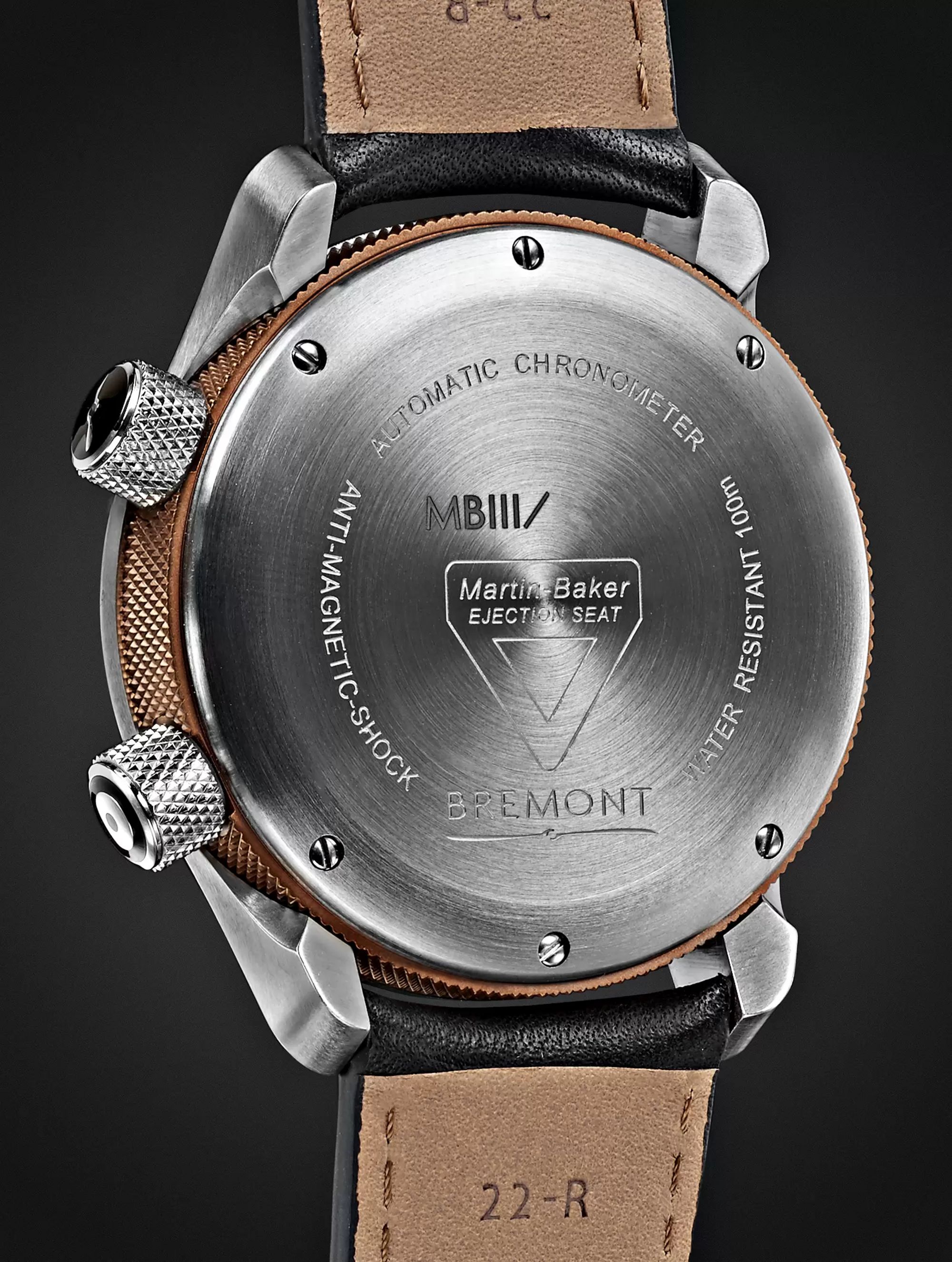 BREMONT MBIII Black Bronze Automatic GMT 43mm Stainless Steel and Leather Watch, Ref. MBIII-BK-BZ-R-S