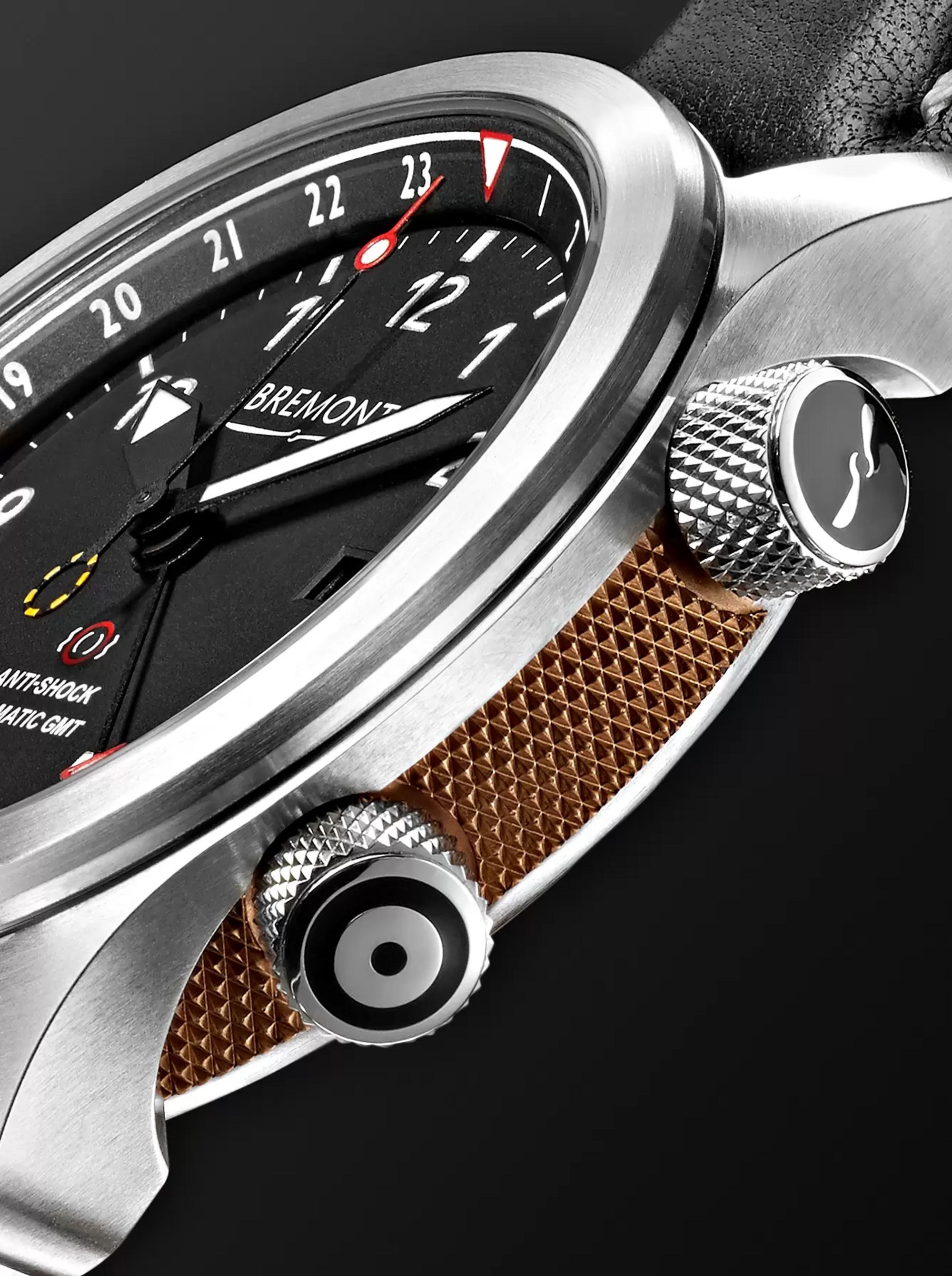 BREMONT MBIII Black Bronze Automatic GMT 43mm Stainless Steel and Leather Watch, Ref. MBIII-BK-BZ-R-S