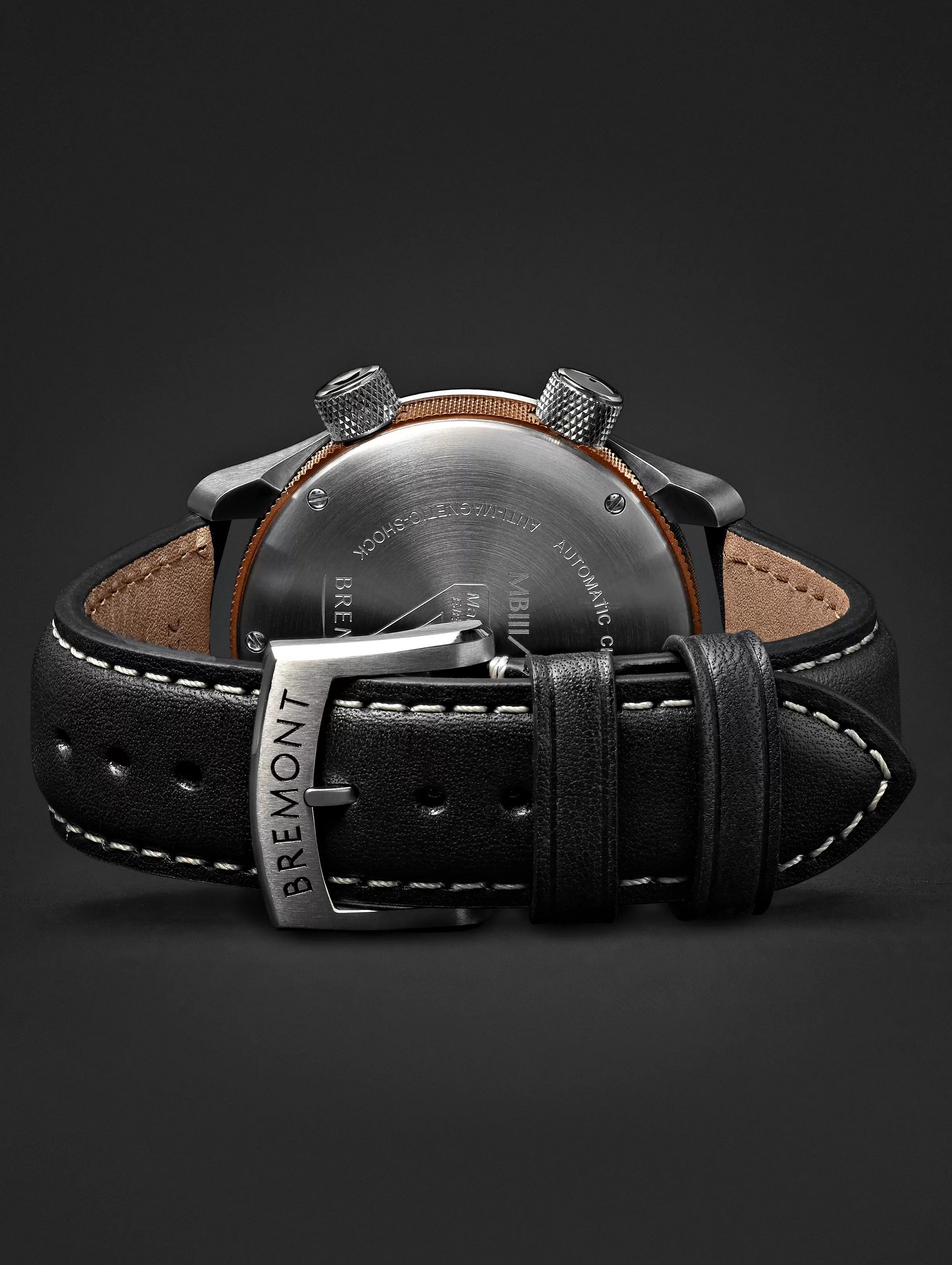 BREMONT MBIII Black Bronze Automatic GMT 43mm Stainless Steel and Leather Watch, Ref. MBIII-BK-BZ-R-S
