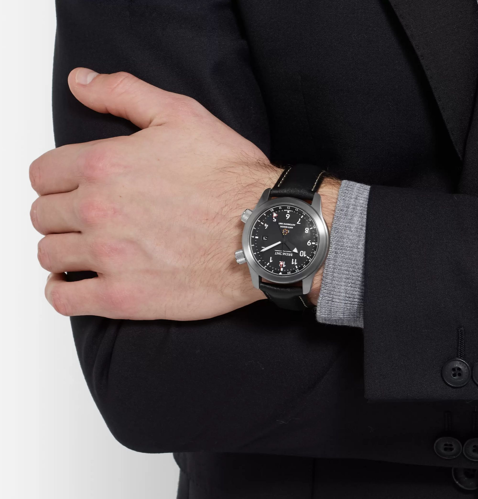 BREMONT MBIII Black Bronze Automatic GMT 43mm Stainless Steel and Leather Watch, Ref. MBIII-BK-BZ-R-S