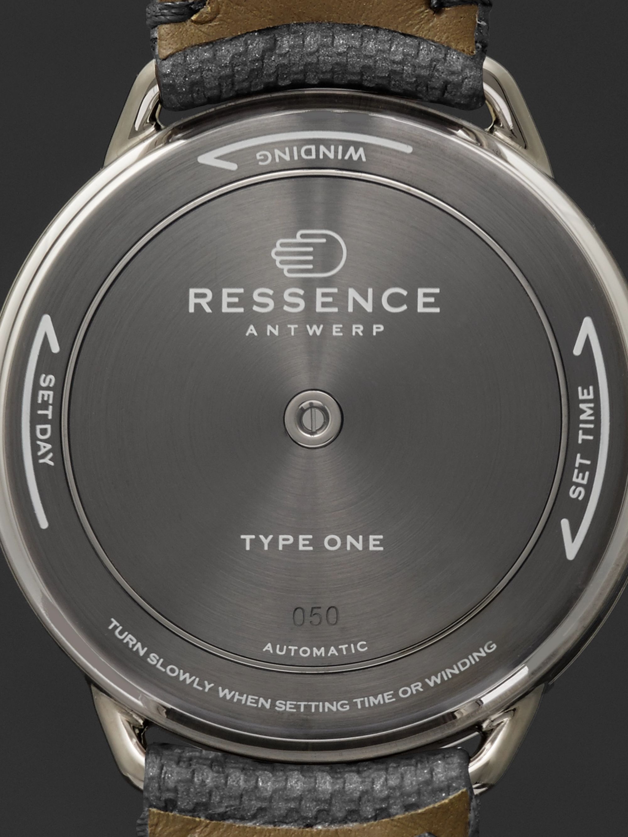 RESSENCE Type 1 Mechanical 42mm Titanium and Leather Watch, Ref. No. TYPE 1R