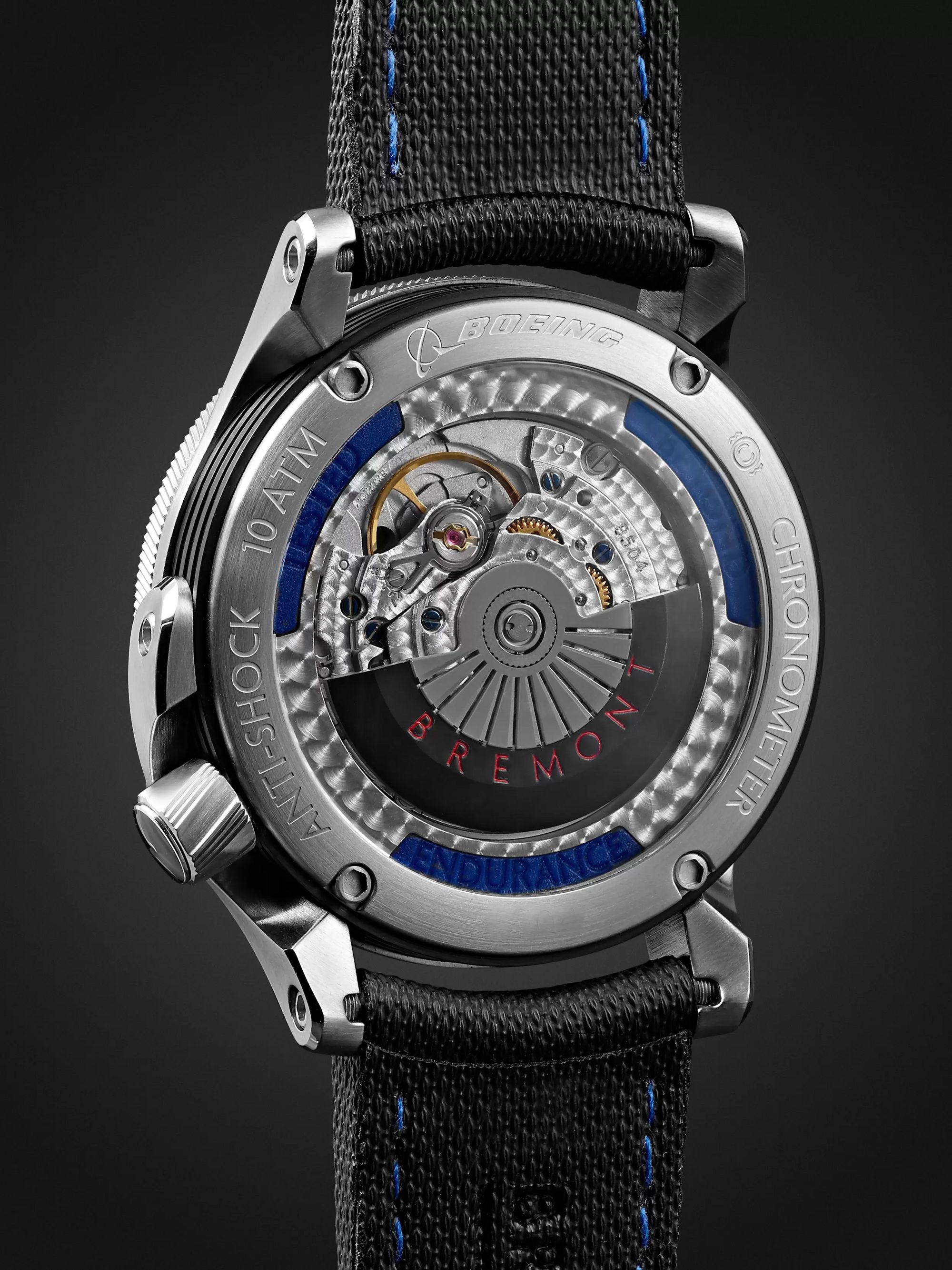 BREMONT Boeing Model 1 Automatic 43mm Stainless Steel and Polymer Watch, Ref. BB1-SS/BK