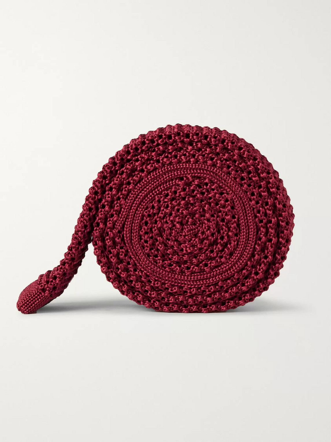 Shop Charvet 5cm Knitted Silk Tie In Burgundy