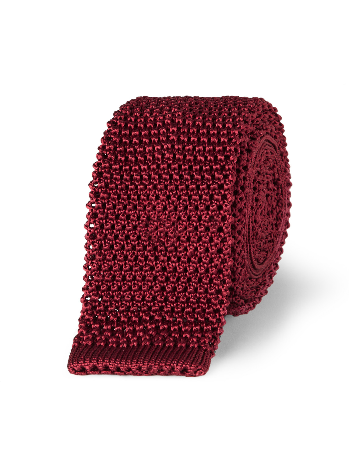 Charvet 5cm Knitted Silk Tie In Burgundy
