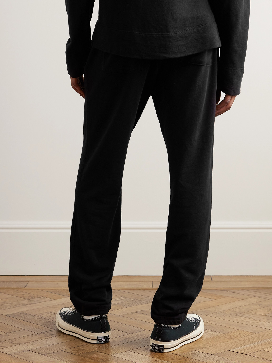 Shop James Perse Straight-leg Supima Cotton-jersey Sweatpants In Black