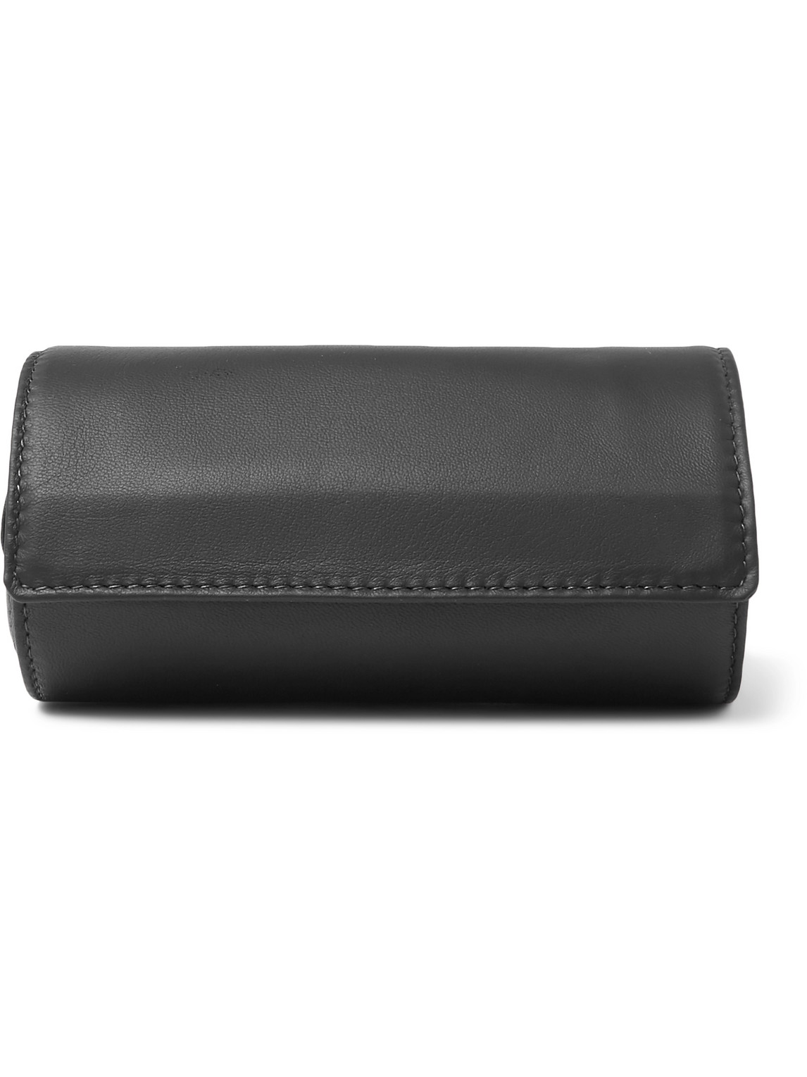 Lorenzi Milano Leather Watch Case In Black