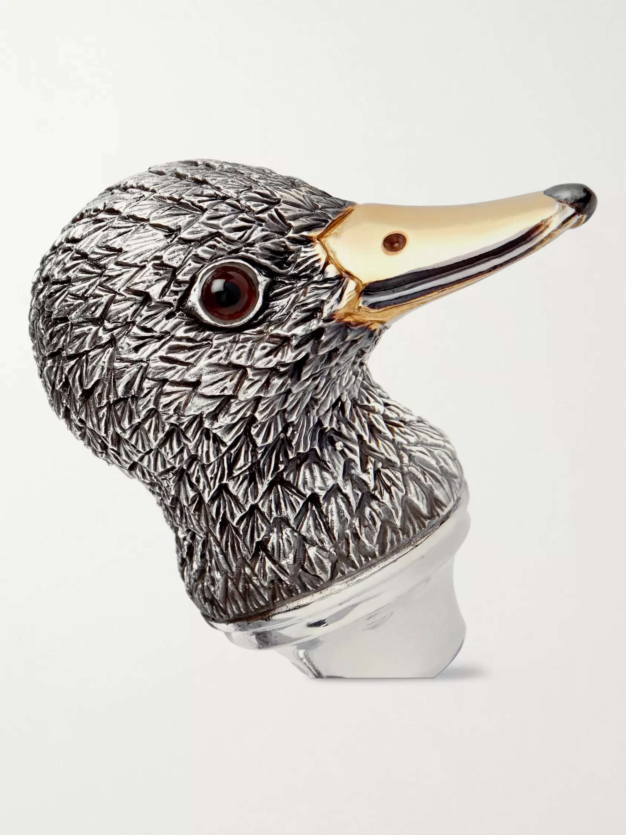 ASPREY Oxidised Sterling Silver Duck Corkscrew