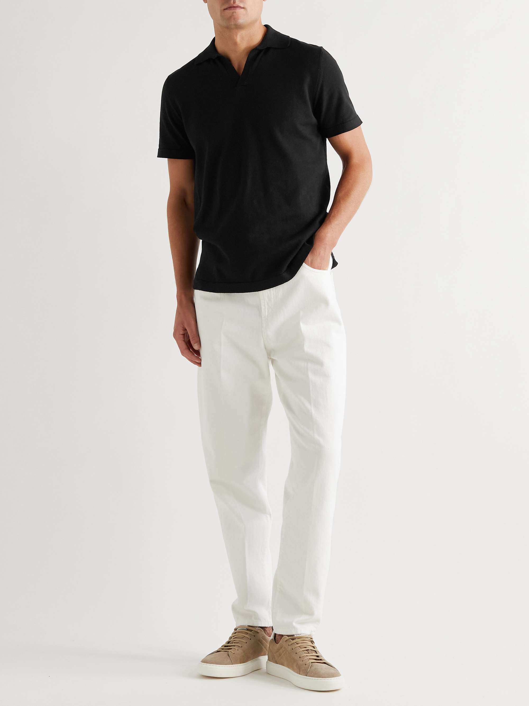 SAMAN AMEL Mercerised Cotton Polo Shirt