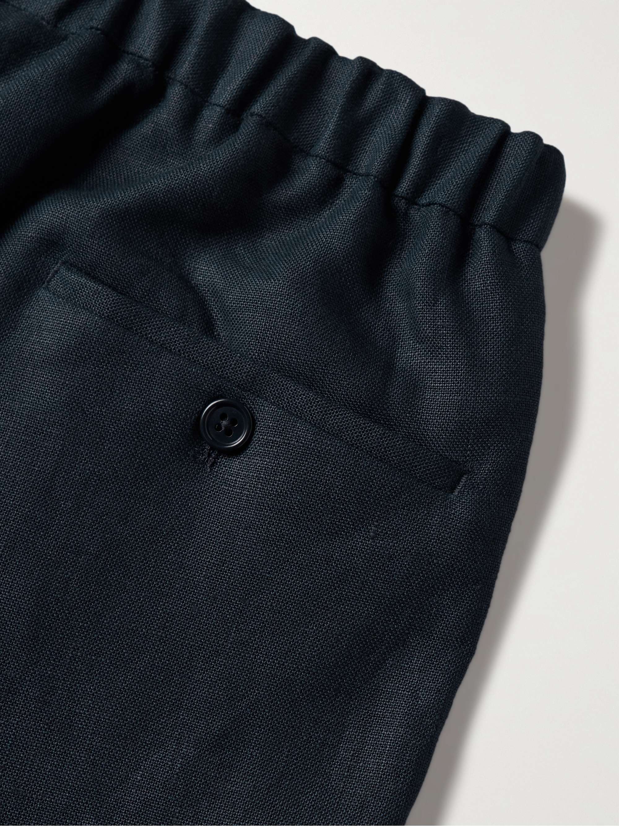 DE PETRILLO Slim-Fit Linen Drawstring Trousers