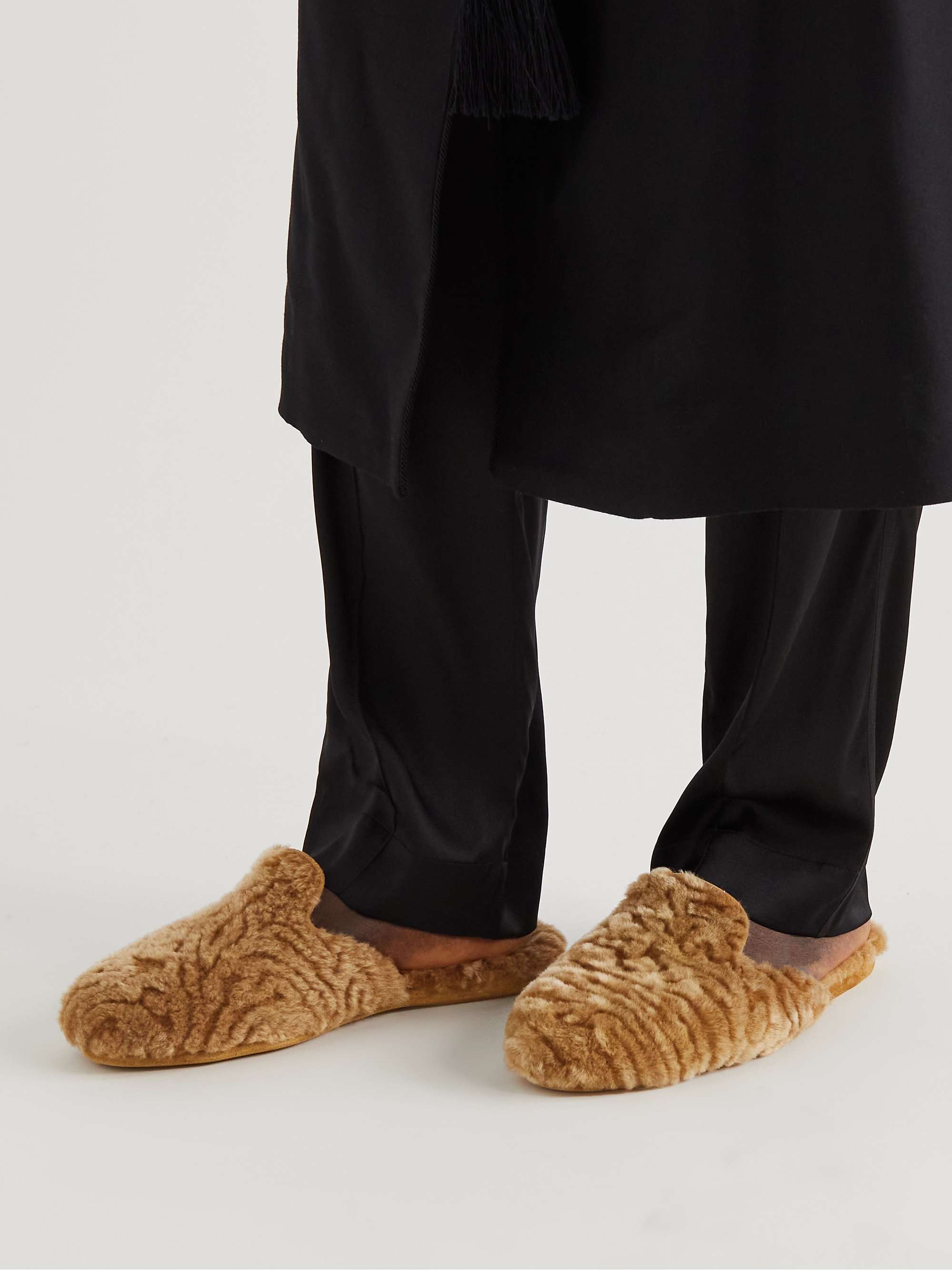 MANOLO BLAHNIK Montague Shearling Slippers