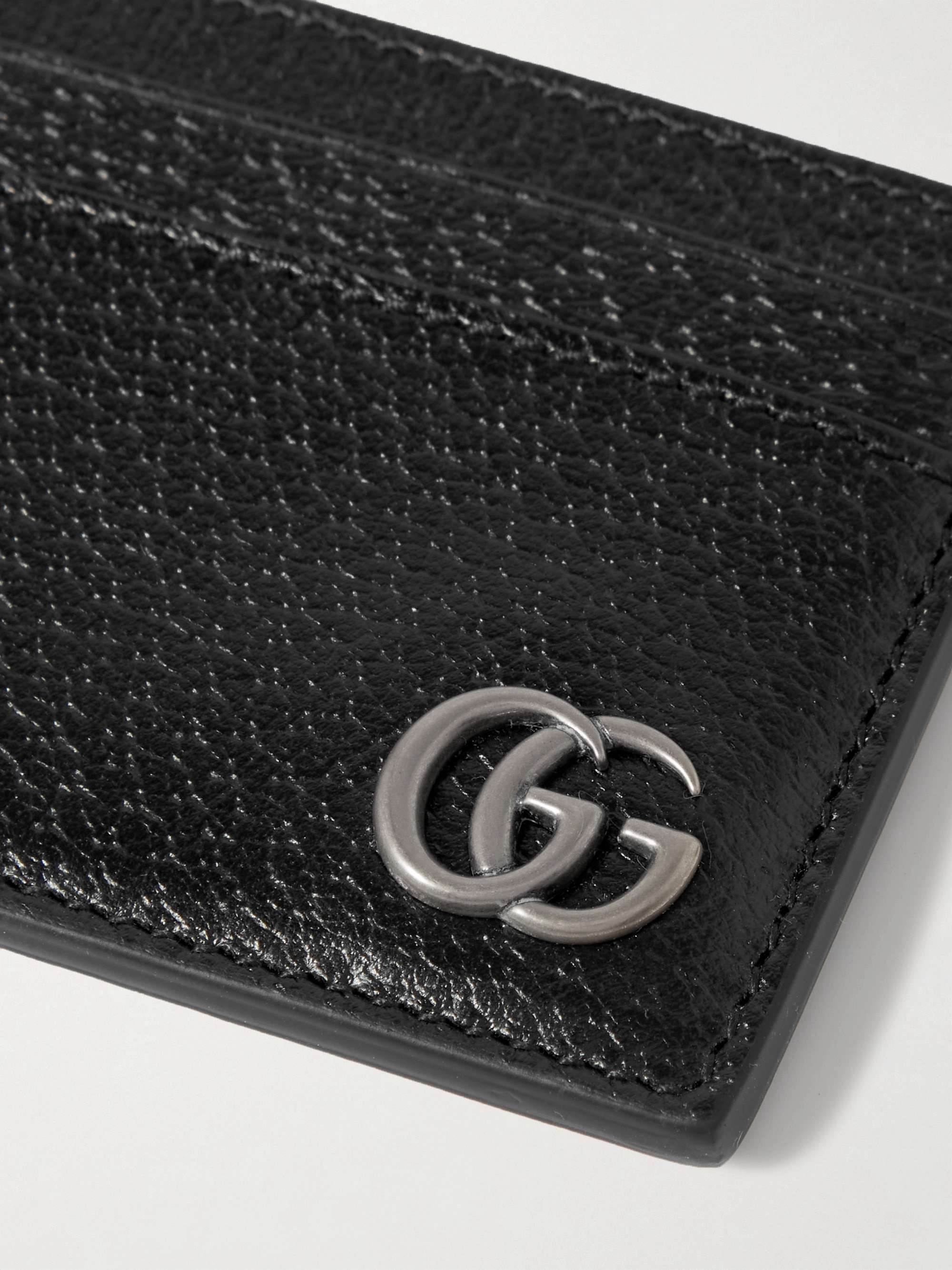 Gucci GG Marmont Leather Money Clip Card Holder in Gray