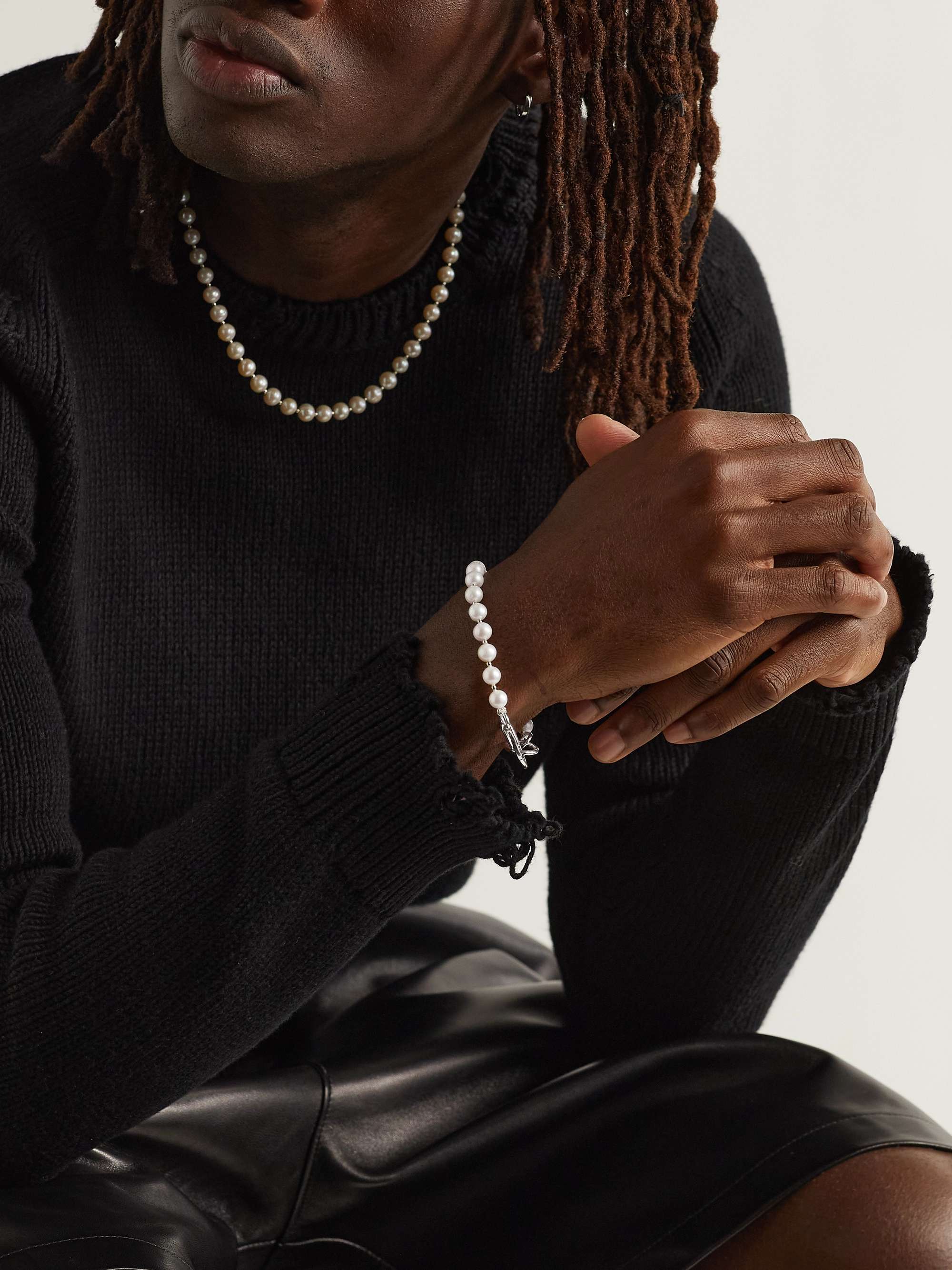 HATTON LABS Sterling Silver and Pearl Bracelet