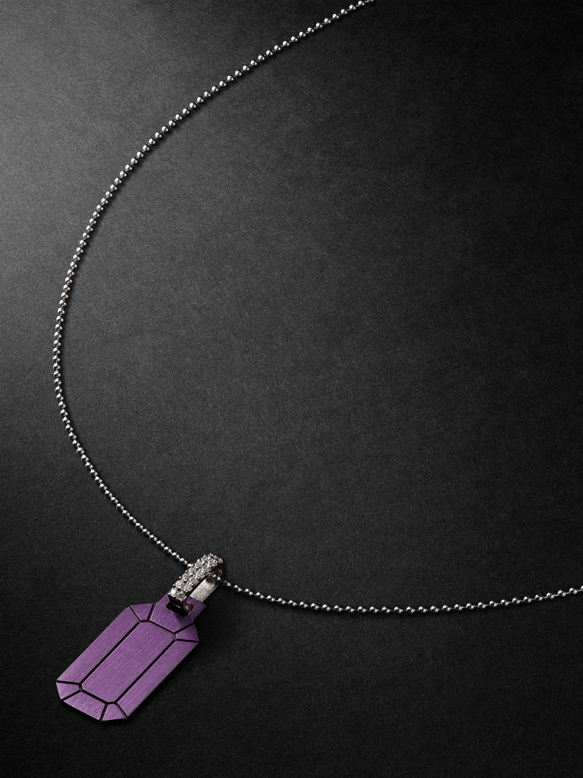 Eéra Tokyo White Gold, Silver And Diamond Necklace In Purple