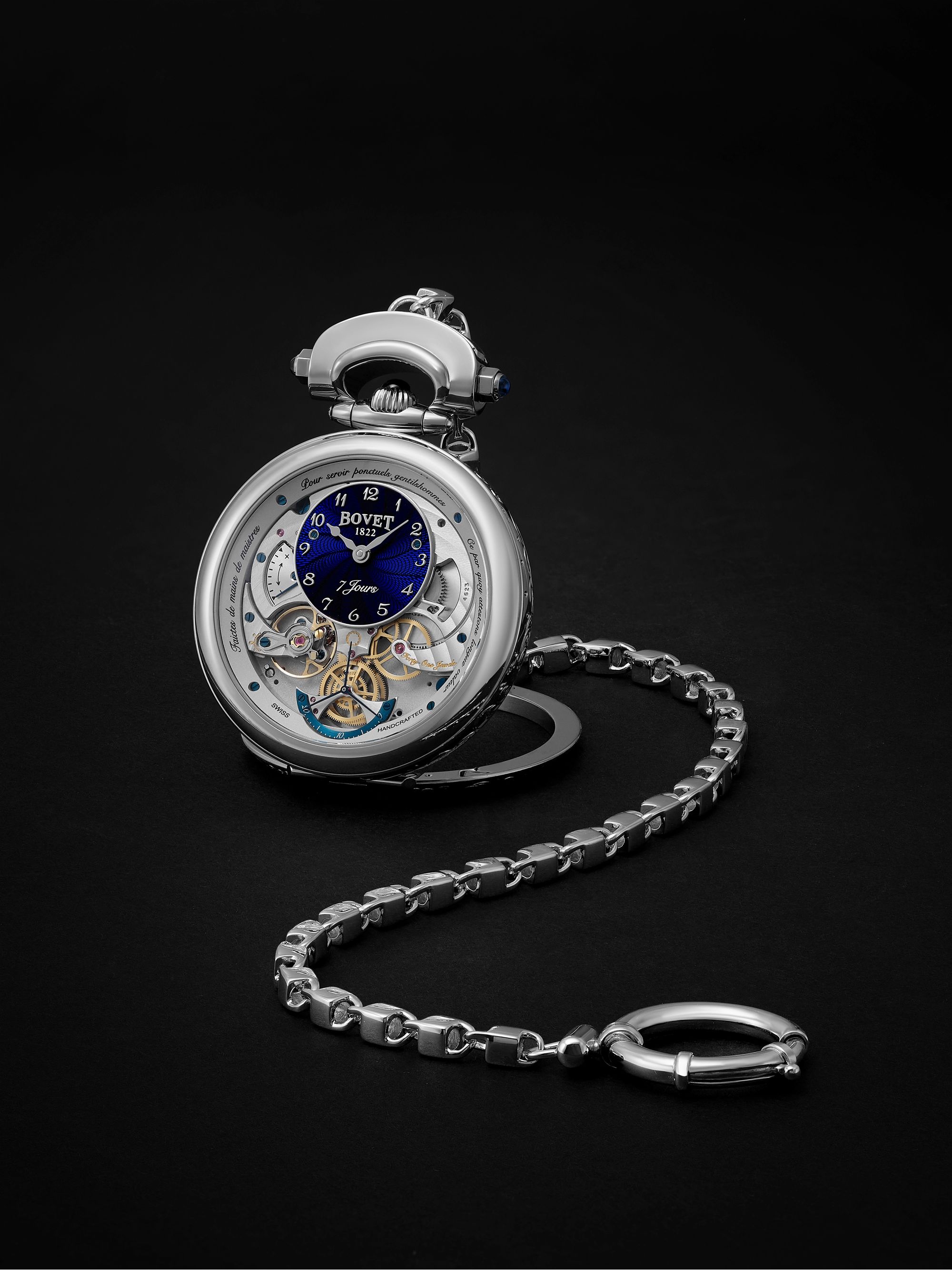 BOVET Monsieur BOVET Hand-Wound 43mm 18-Karat White Gold and Alligator-Effect Leather Watch, Ref. No. AI43018-G46