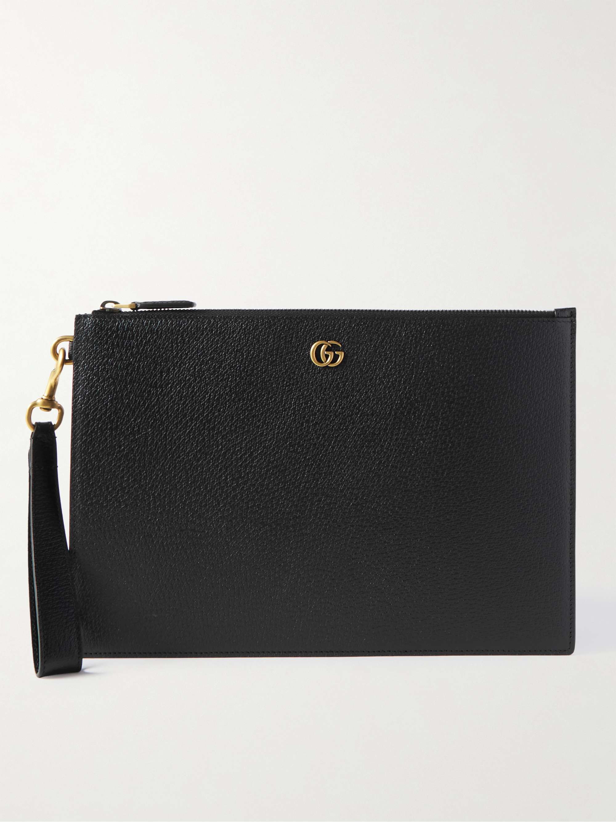 GUCCI GG Marmont Full-Grain Leather Pouch