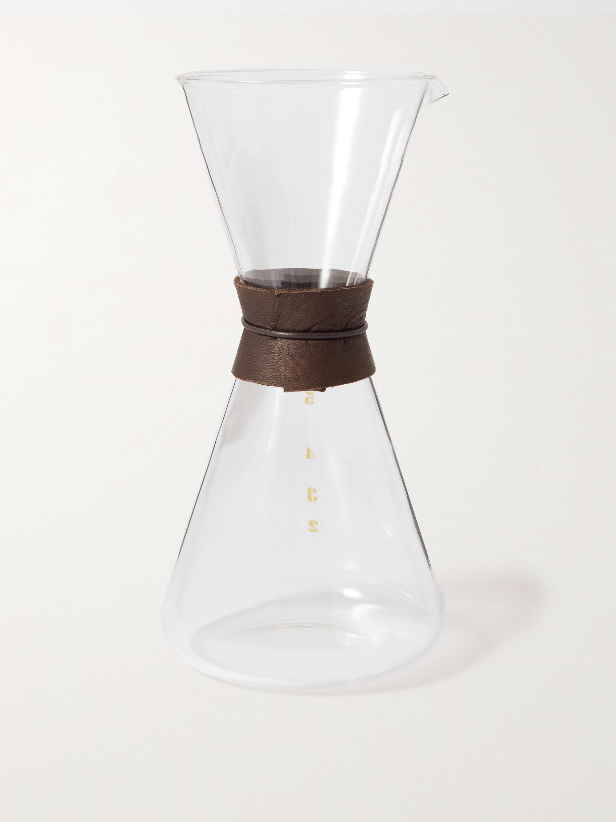 BY JAPAN + Koizumi Glass Minowa 2-Chome Glass and Leather Coffee Pot
